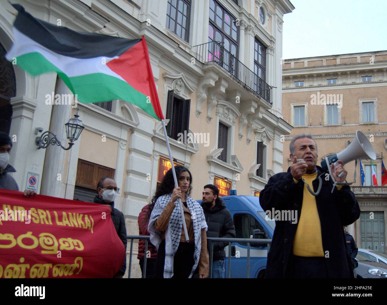 Rome, Italie. 19th févr. 2022. Manifestation appelant à la liberté des prisonniers politiques palestiniens. (Credit image: © Patrizia Corteltessa/Pacific Press via ZUMA Press Wire) Banque D'Images