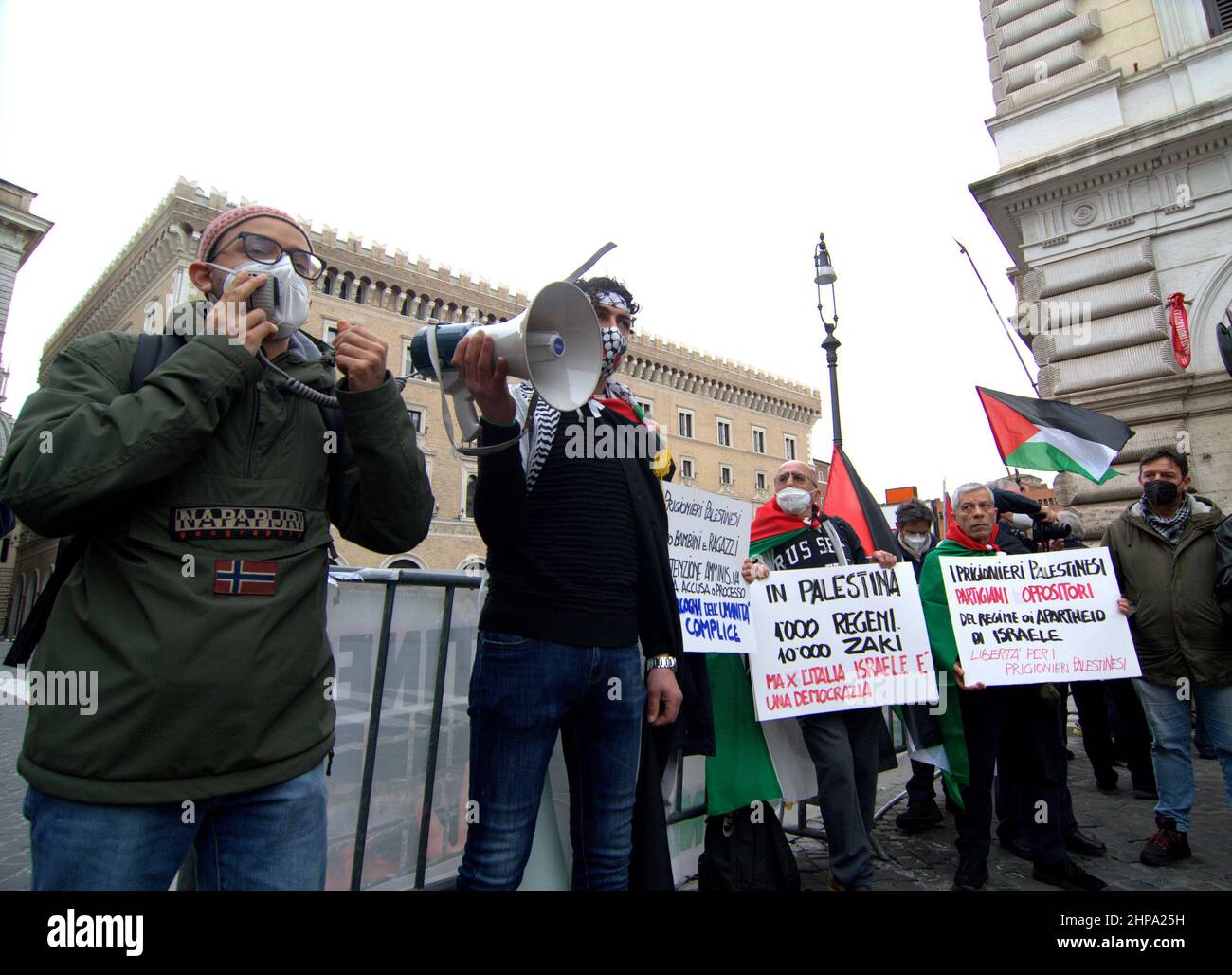 Rome, Italie. 19th févr. 2022. Manifestation appelant à la liberté des prisonniers politiques palestiniens. (Credit image: © Patrizia Corteltessa/Pacific Press via ZUMA Press Wire) Banque D'Images