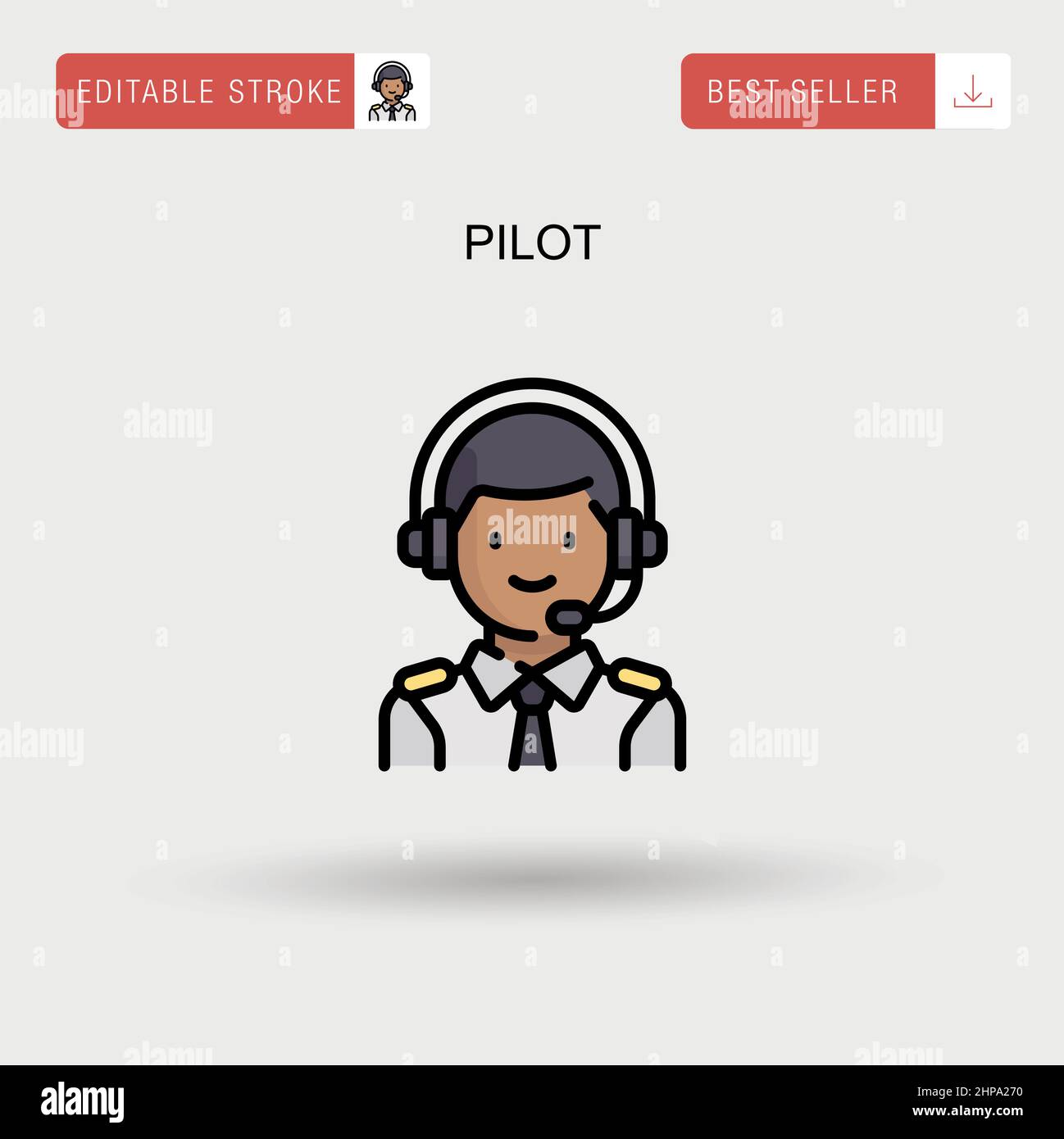 Icône de vecteur simple pilote. Illustration de Vecteur