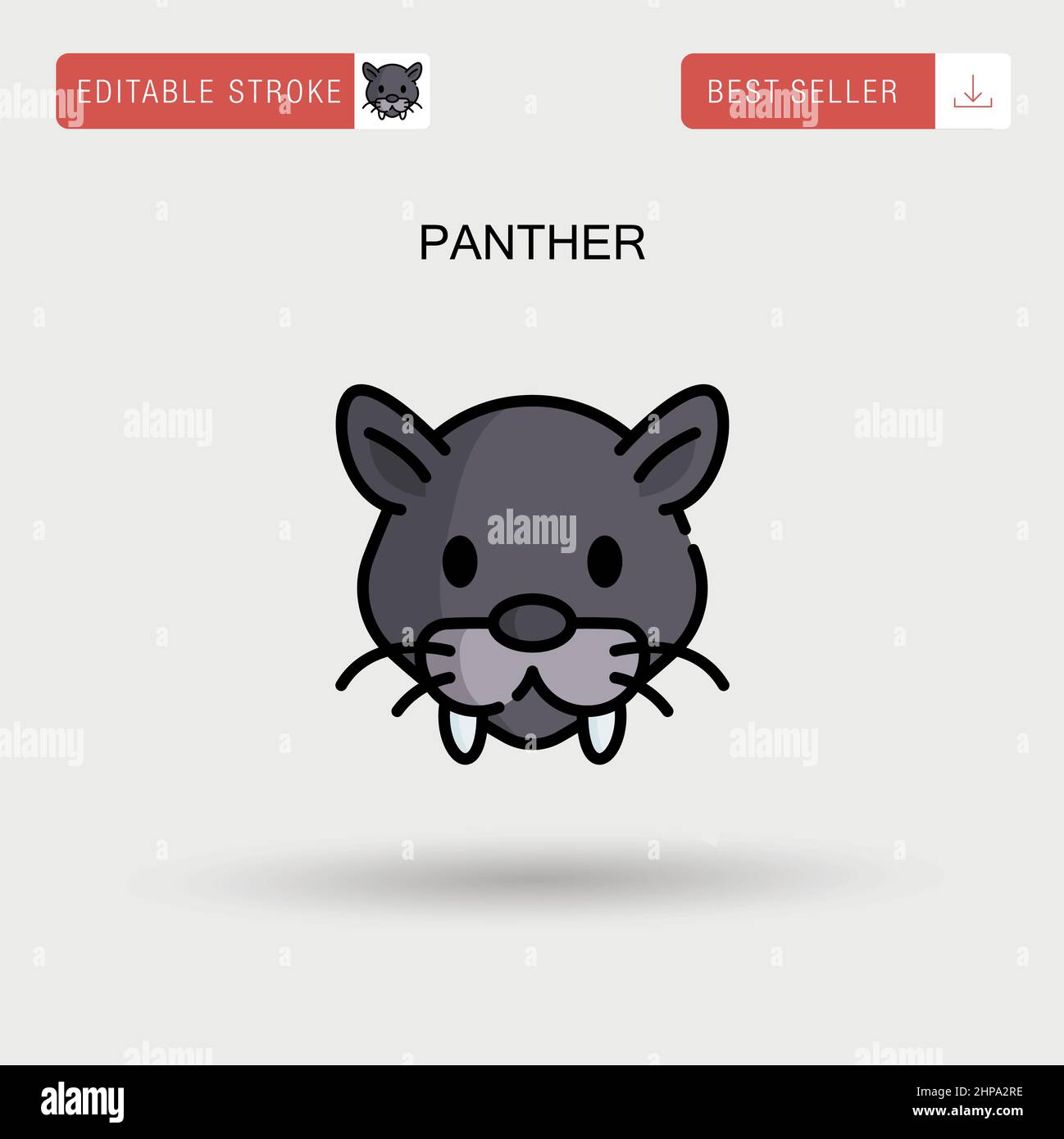 Icône de vecteur simple Panther. Illustration de Vecteur