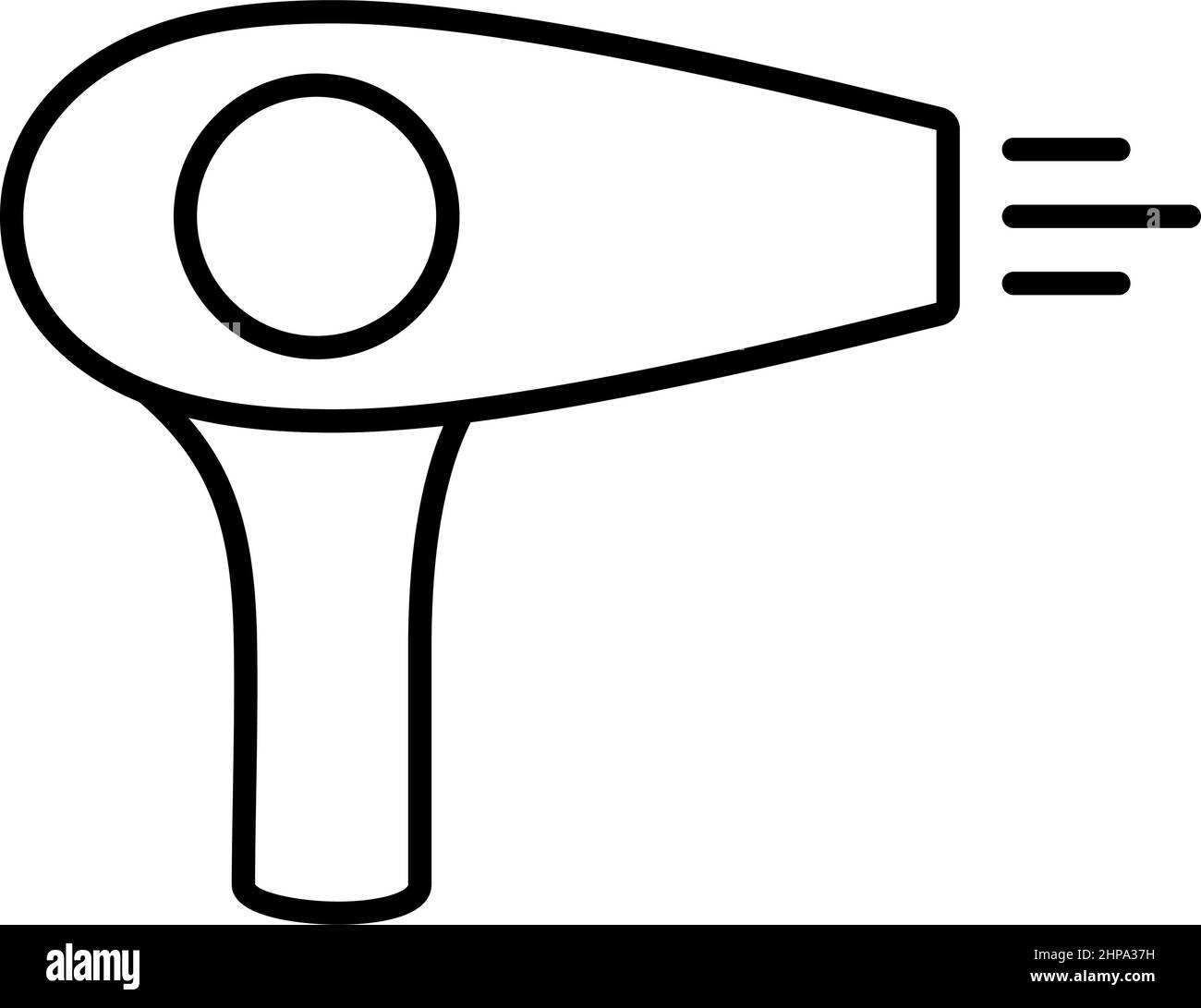 Icône de la ligne du sèche-cheveux. Symbole sèche-cheveux, illustration vectorielle Illustration de Vecteur