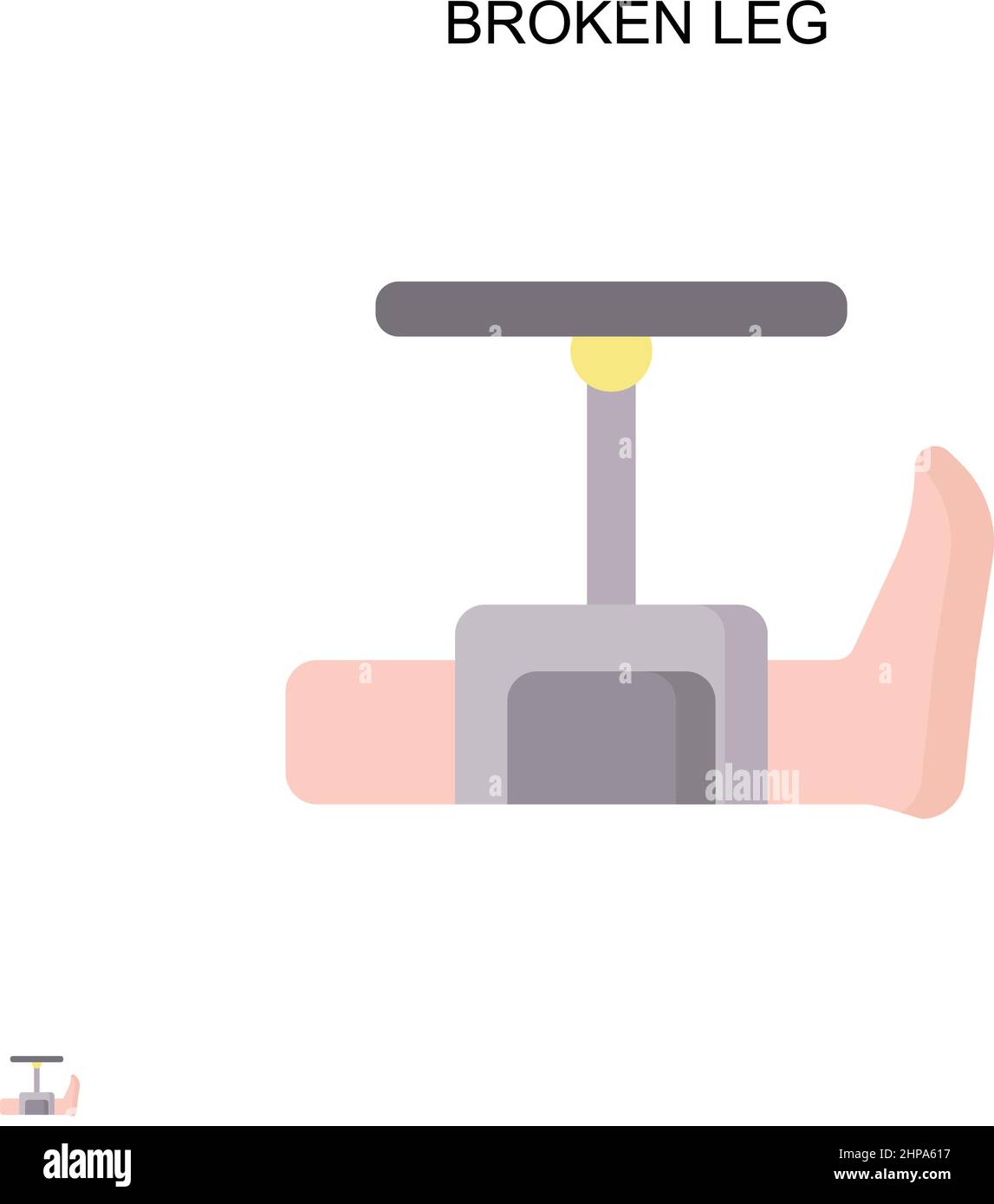 Icône de vecteur simple de jambe brisée.Modèle de conception de symbole d'illustration pour élément d'interface utilisateur Web mobile. Illustration de Vecteur