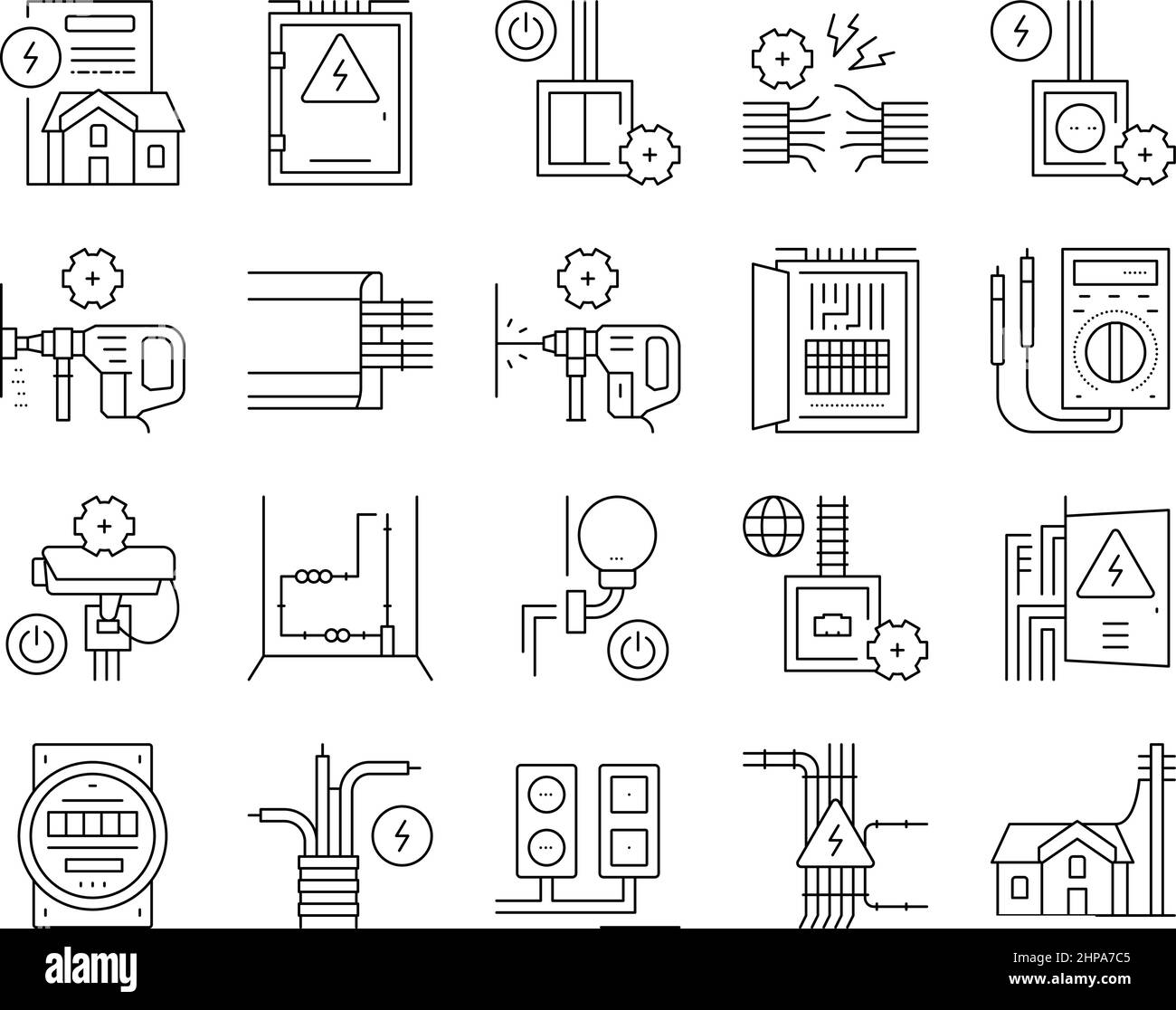 Pictogrammes electricite Banque d'images noir et blanc - Page 3 - Alamy