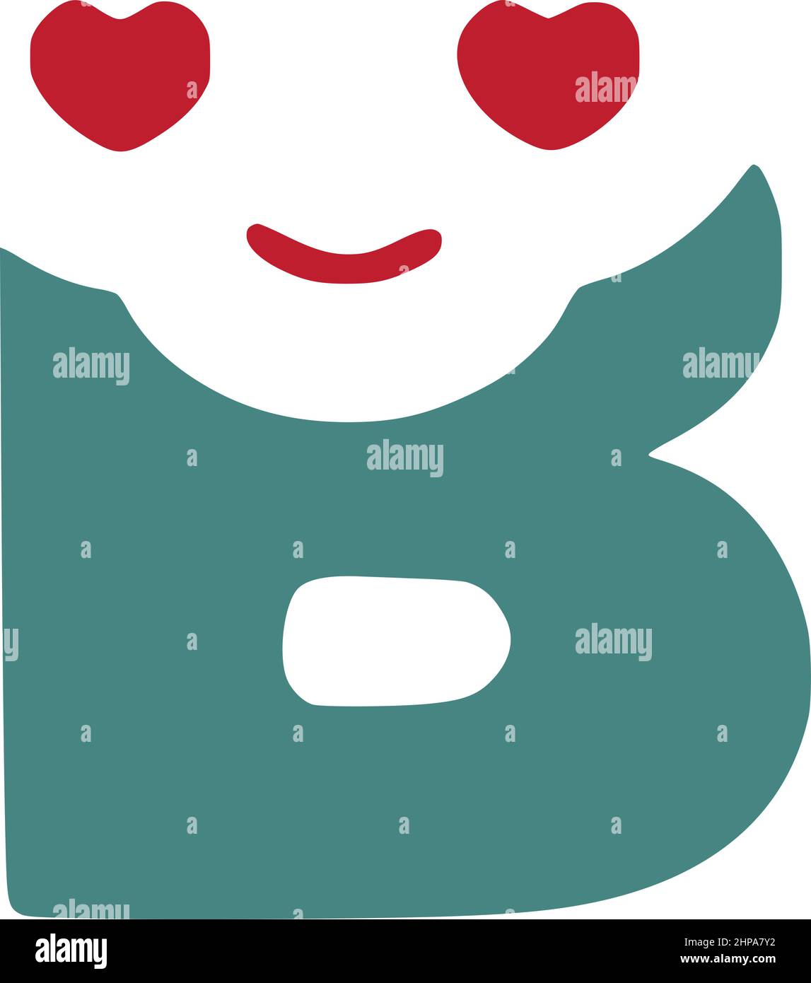 La lettre b dans l'amour est une miette mignonne dans le style Doodle Illustration de Vecteur