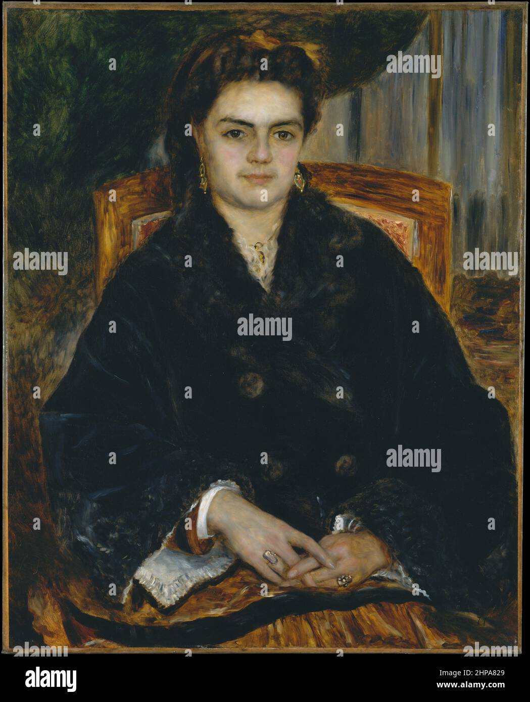 Titre: Madame Édouard Bernier (Marie-Octavie-Stéphanie Laurens, 1838–1920) Créateur: Pierre Auguste Renoir Date: 1871 Dimensions: 78,1 x 62,2 cm moyenne: Huile sur toile lieu: Le Metropolitan Museum of Art, New York Banque D'Images