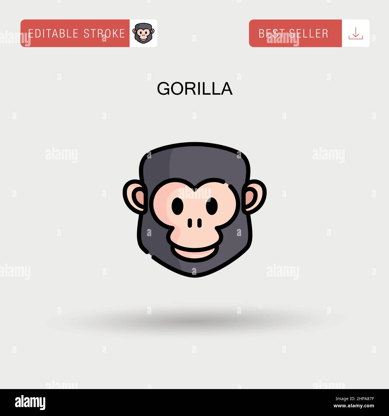 Icône Gorilla simple vector. Illustration de Vecteur