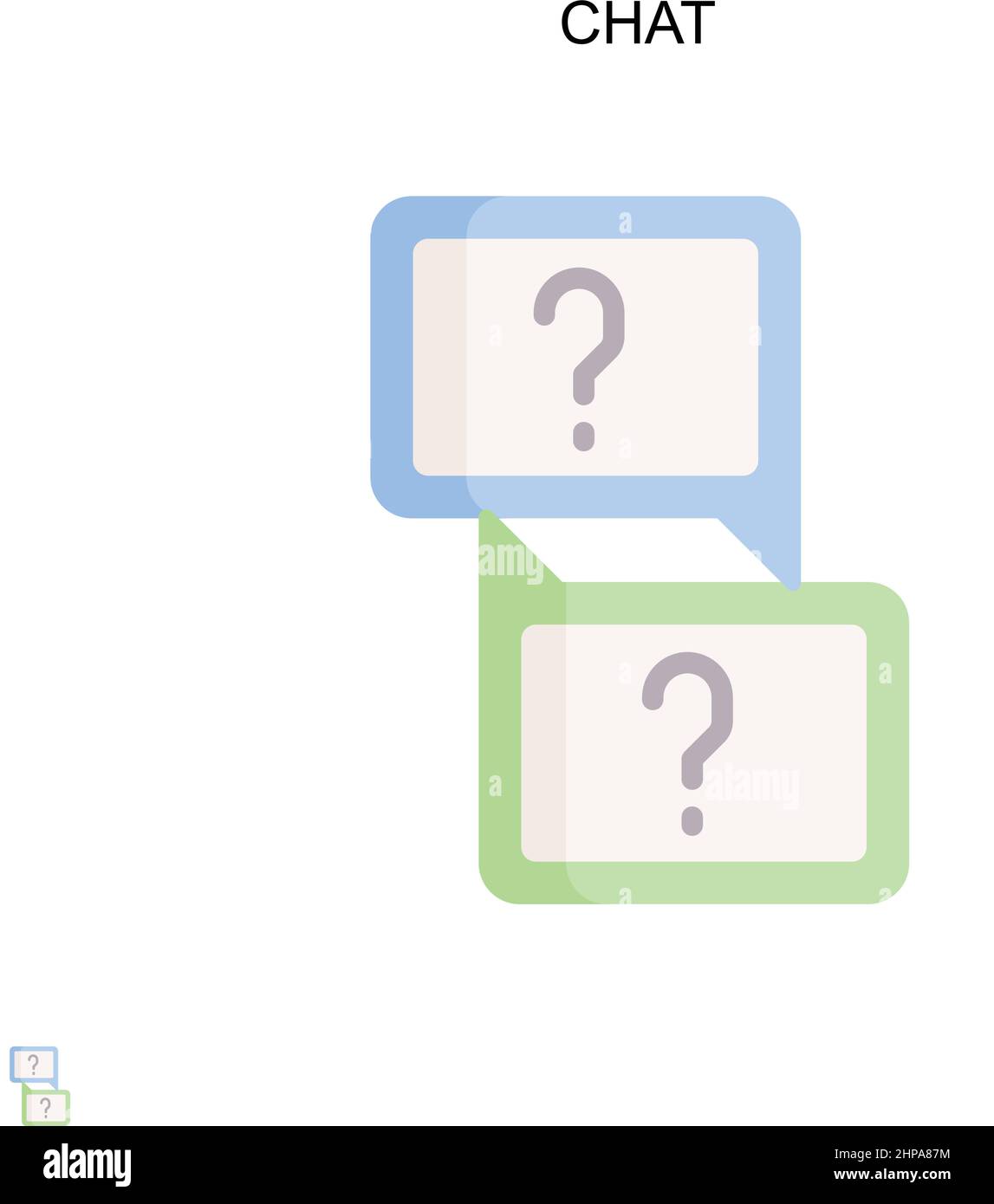 Icône de scénario simple de discussion.Modèle de conception de symbole d'illustration pour élément d'interface utilisateur Web mobile. Illustration de Vecteur