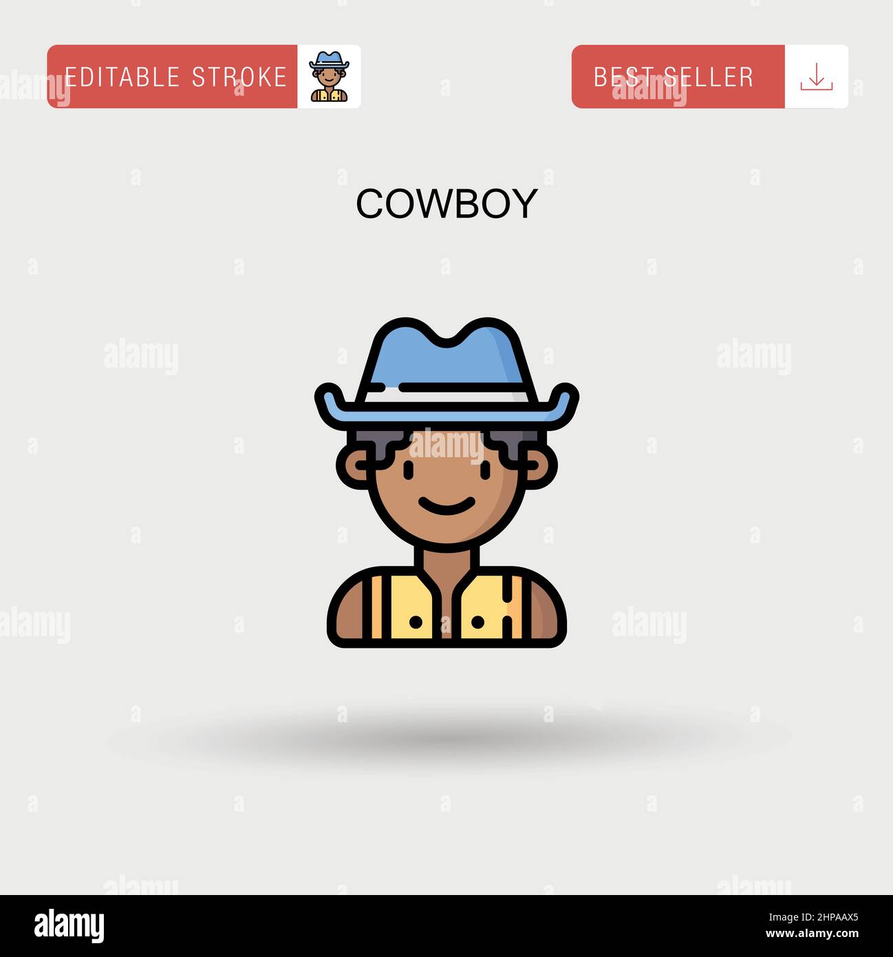 Cowboy simple vecteur icône. Illustration de Vecteur