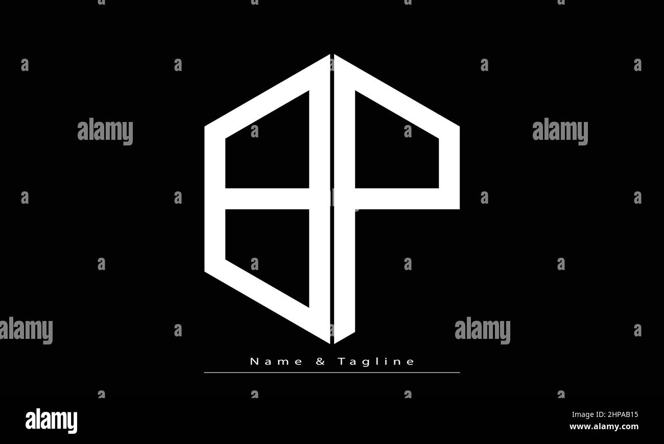 Lettres de l'alphabet initiales Monogram logo BP, PB Illustration de Vecteur