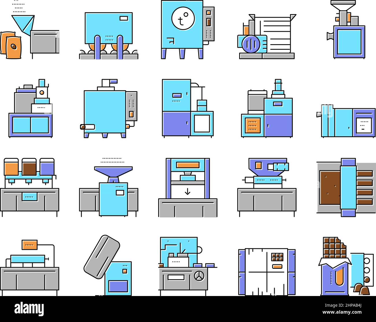 Chocolat Collection icônes ensemble vecteur . Illustration de Vecteur