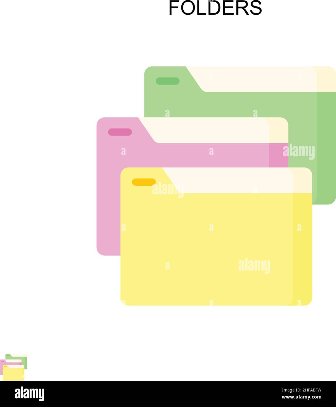 Icône de vecteur simple de dossiers.Modèle de conception de symbole d'illustration pour élément d'interface utilisateur Web mobile. Illustration de Vecteur