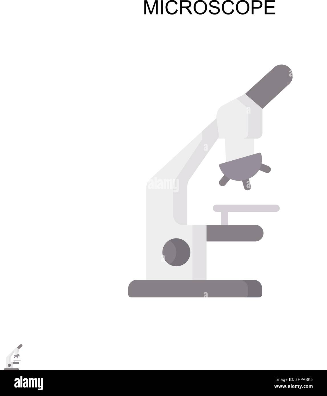 Icône de vecteur simple du microscope.Modèle de conception de symbole d'illustration pour élément d'interface utilisateur Web mobile. Illustration de Vecteur