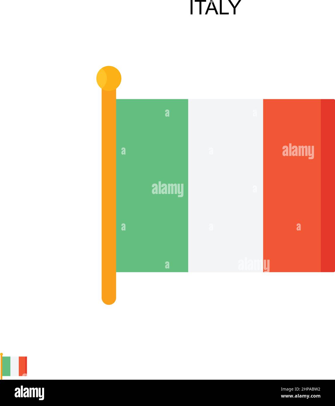 Italie icône de vecteur simple. Modèle de conception de symbole d'illustration pour élément d'interface utilisateur Web mobile. Illustration de Vecteur