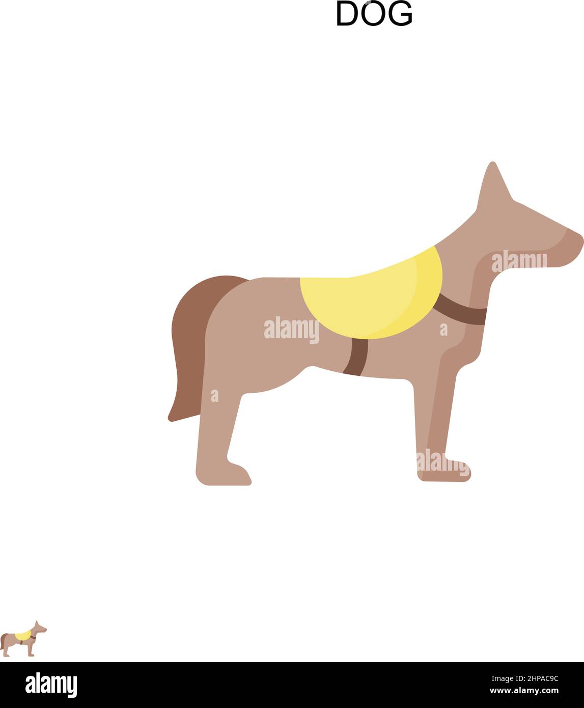 Icône de vecteur simple chien.Modèle de conception de symbole d'illustration pour élément d'interface utilisateur Web mobile. Illustration de Vecteur