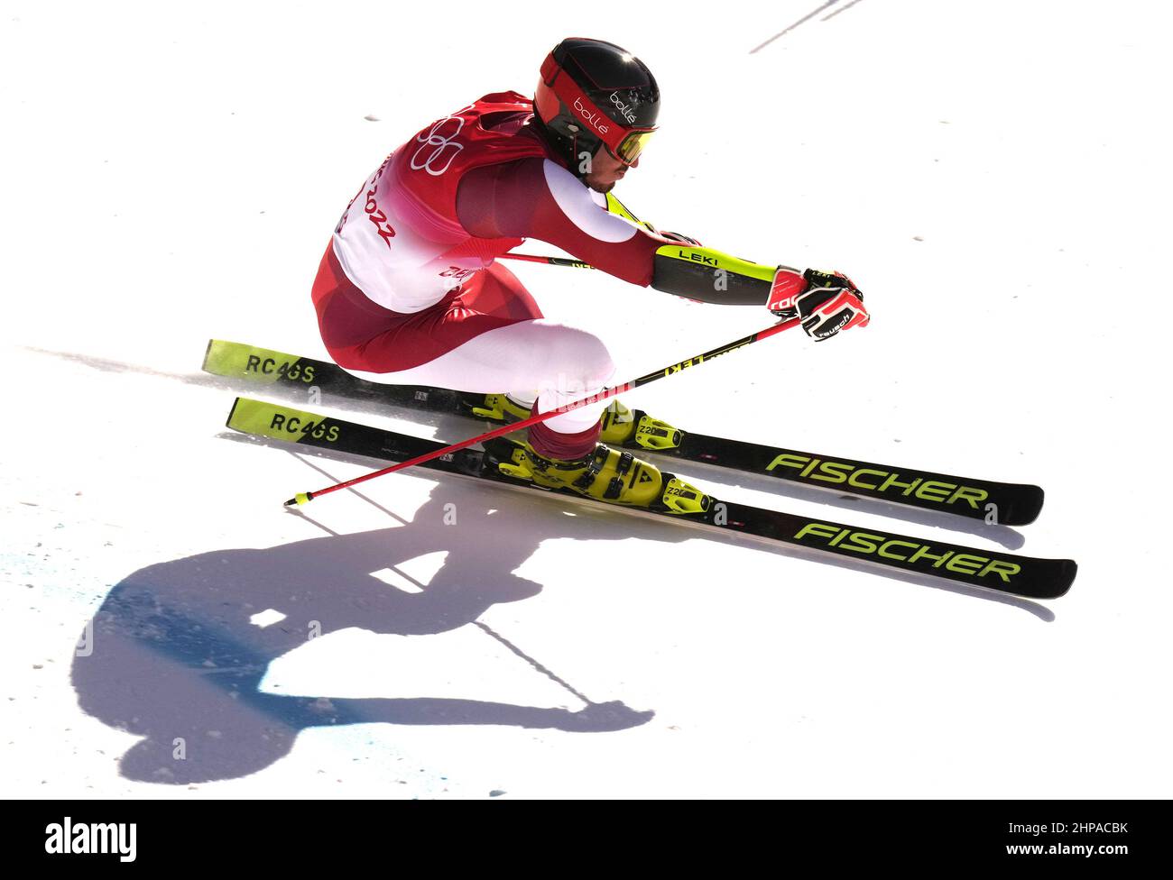 Pékin, Chine. 20th févr. 2022. Stefan Brennsteiner, d'Autriche, fait du ski lors de l'épreuve parallèle de l'équipe mixte aux Jeux Olympiques d'hiver à Beijing le dimanche 20 février 2022. L'Autriche a ensuite remporté la médaille d'or. Photo de Rick T. Wilking/UPI crédit: UPI/Alay Live News Banque D'Images