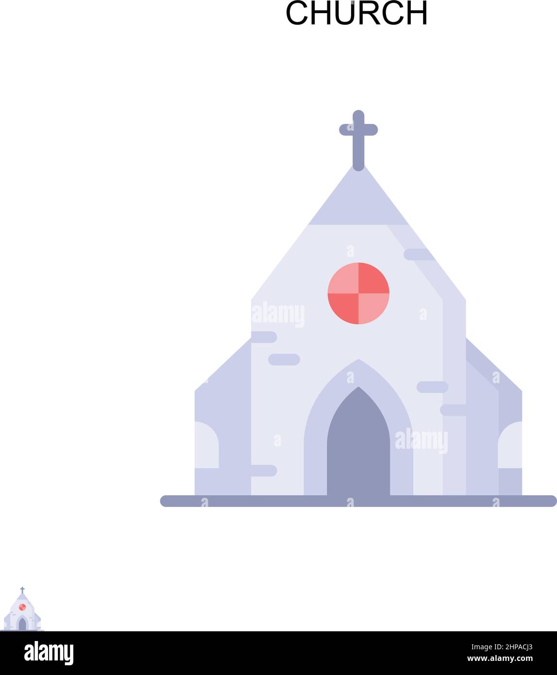 Icône vecteur simple de l'église.Modèle de conception de symbole d'illustration pour élément d'interface utilisateur Web mobile. Illustration de Vecteur