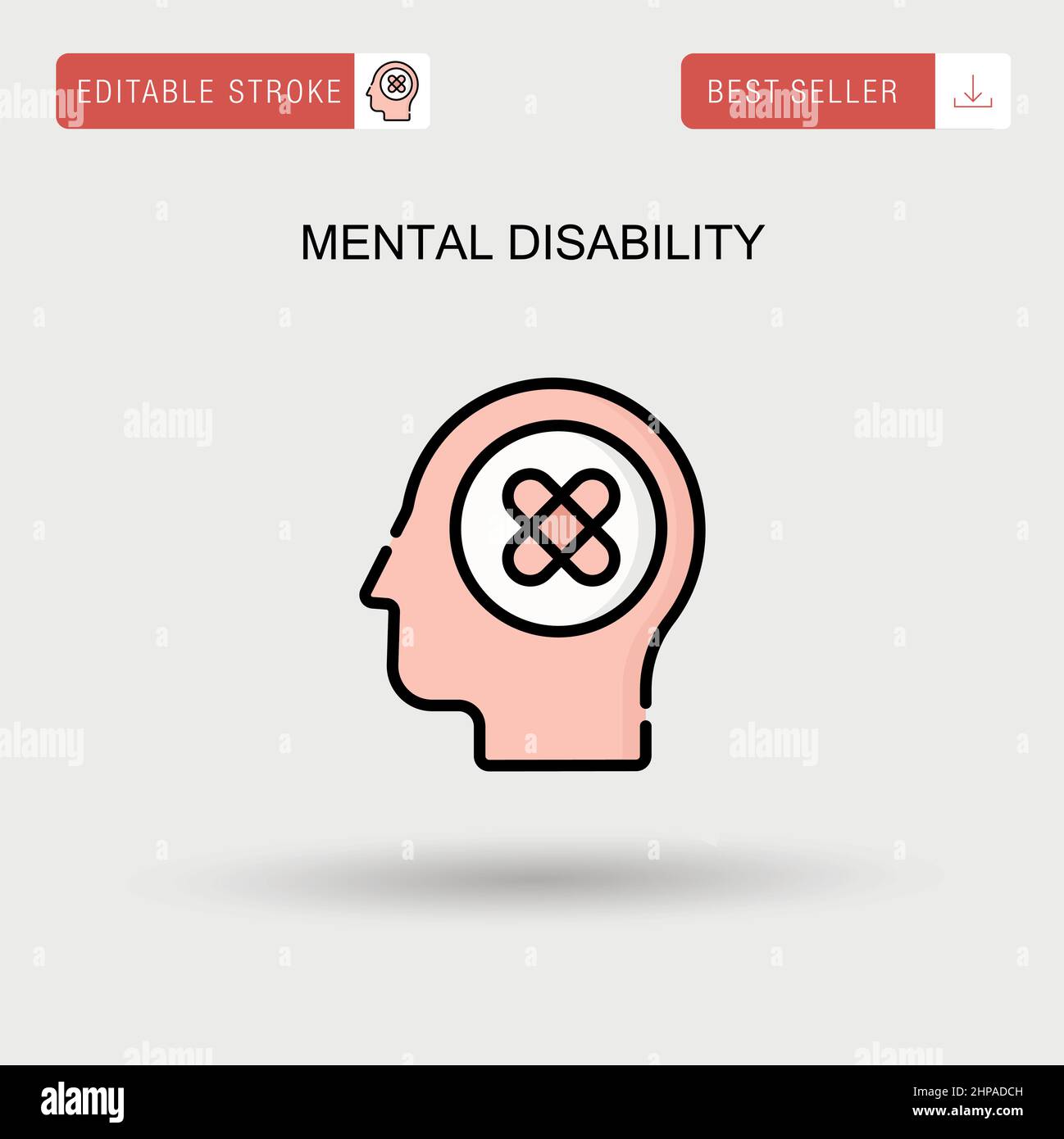 Handicap mental icône de vecteur simple. Illustration de Vecteur