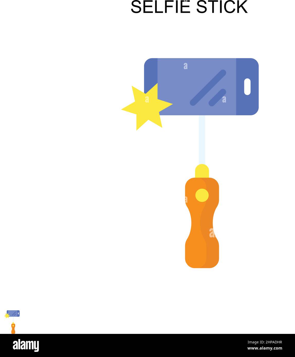 Icône de vecteur simple de bâton de selfie. Modèle de conception de symbole d'illustration pour élément d'interface utilisateur Web mobile. Illustration de Vecteur