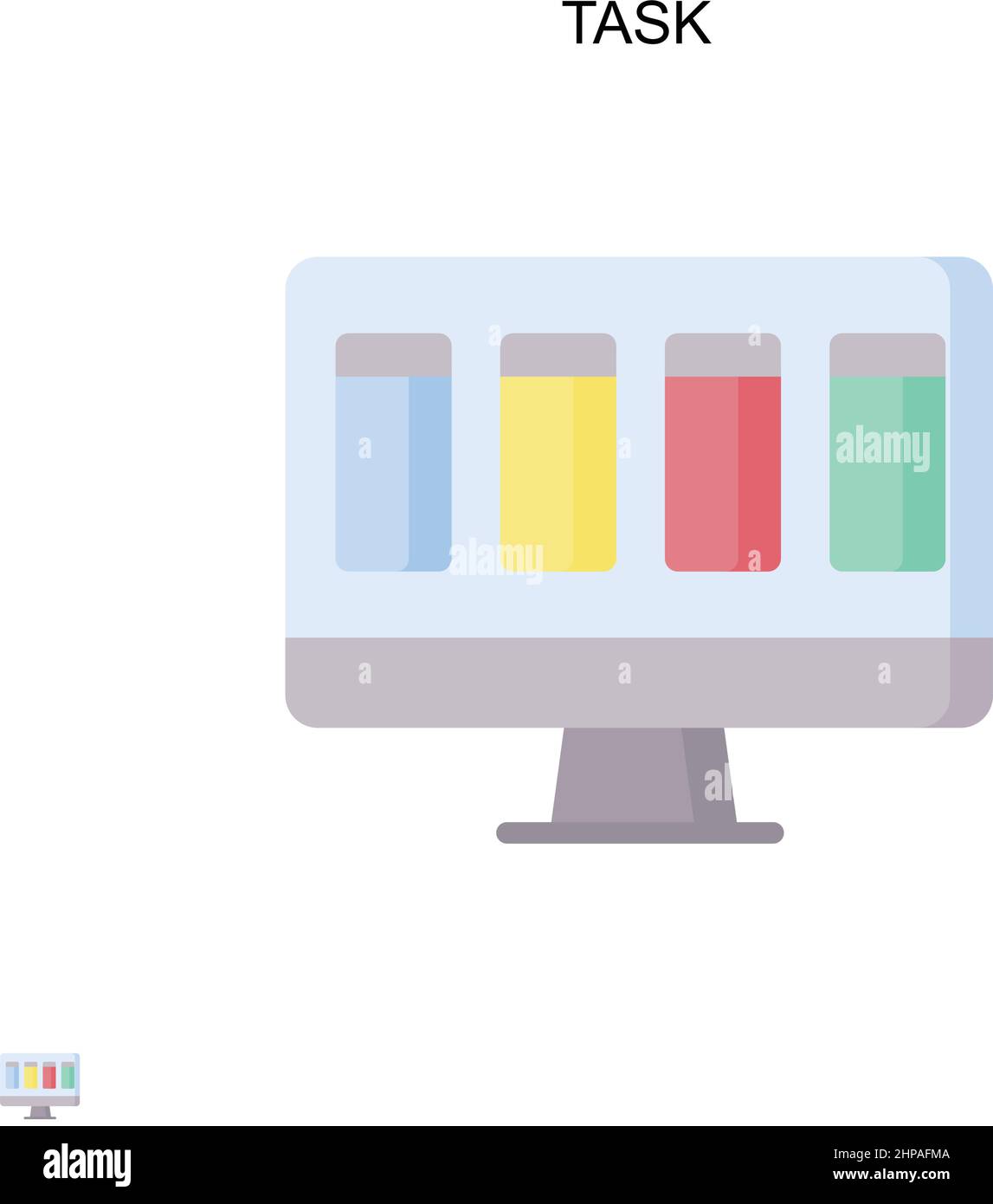 Icône de vecteur simple de tâche.Modèle de conception de symbole d'illustration pour élément d'interface utilisateur Web mobile. Illustration de Vecteur