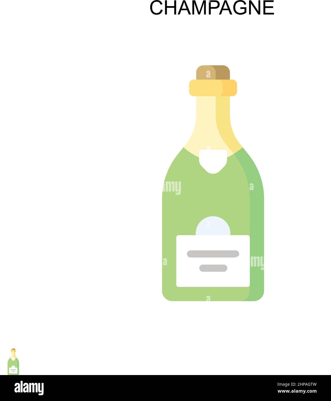 Icône vecteur simple Champagne.Modèle de conception de symbole d'illustration pour élément d'interface utilisateur Web mobile. Illustration de Vecteur