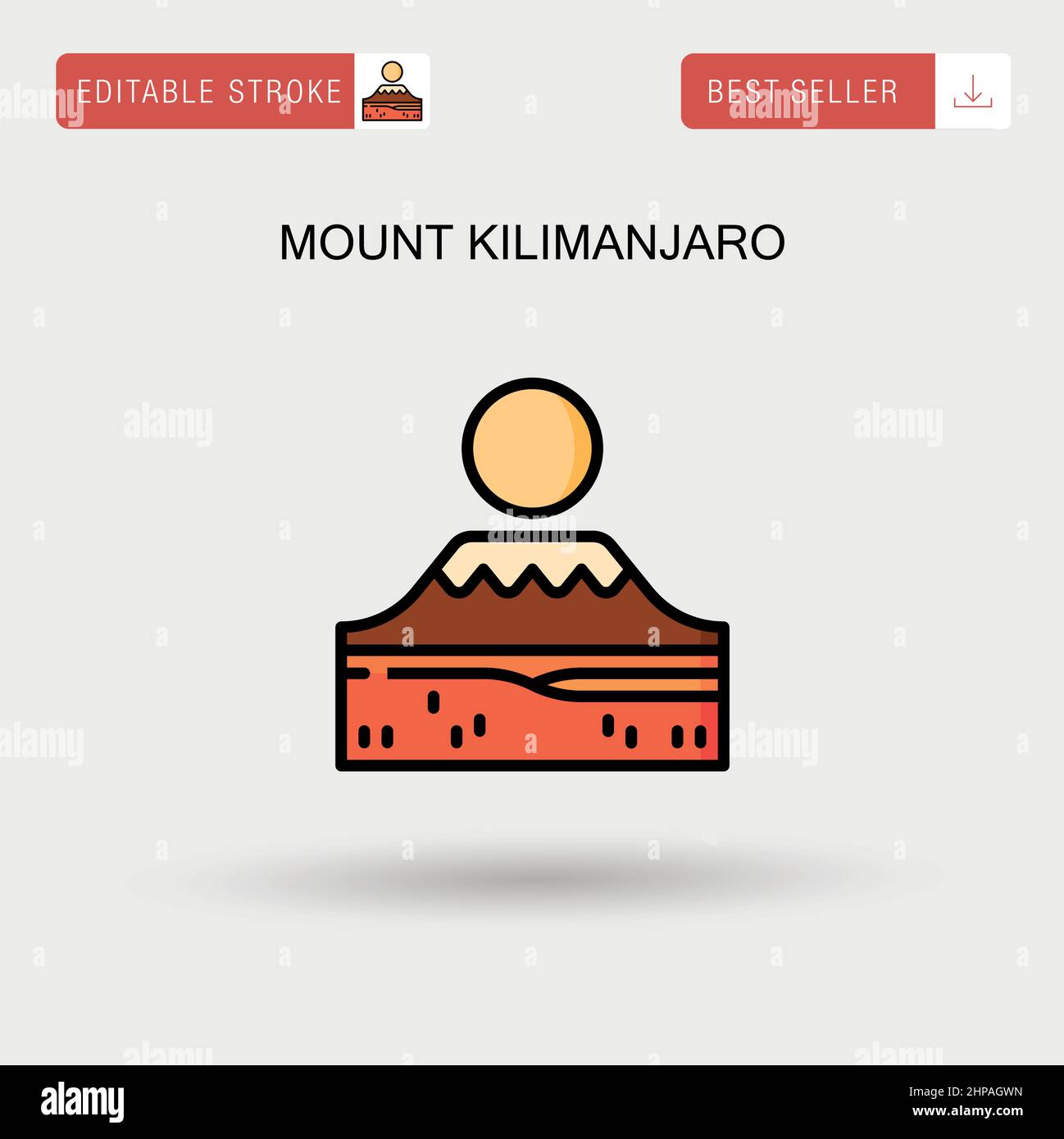 Mount kilimanjaro simple vector icône. Illustration de Vecteur
