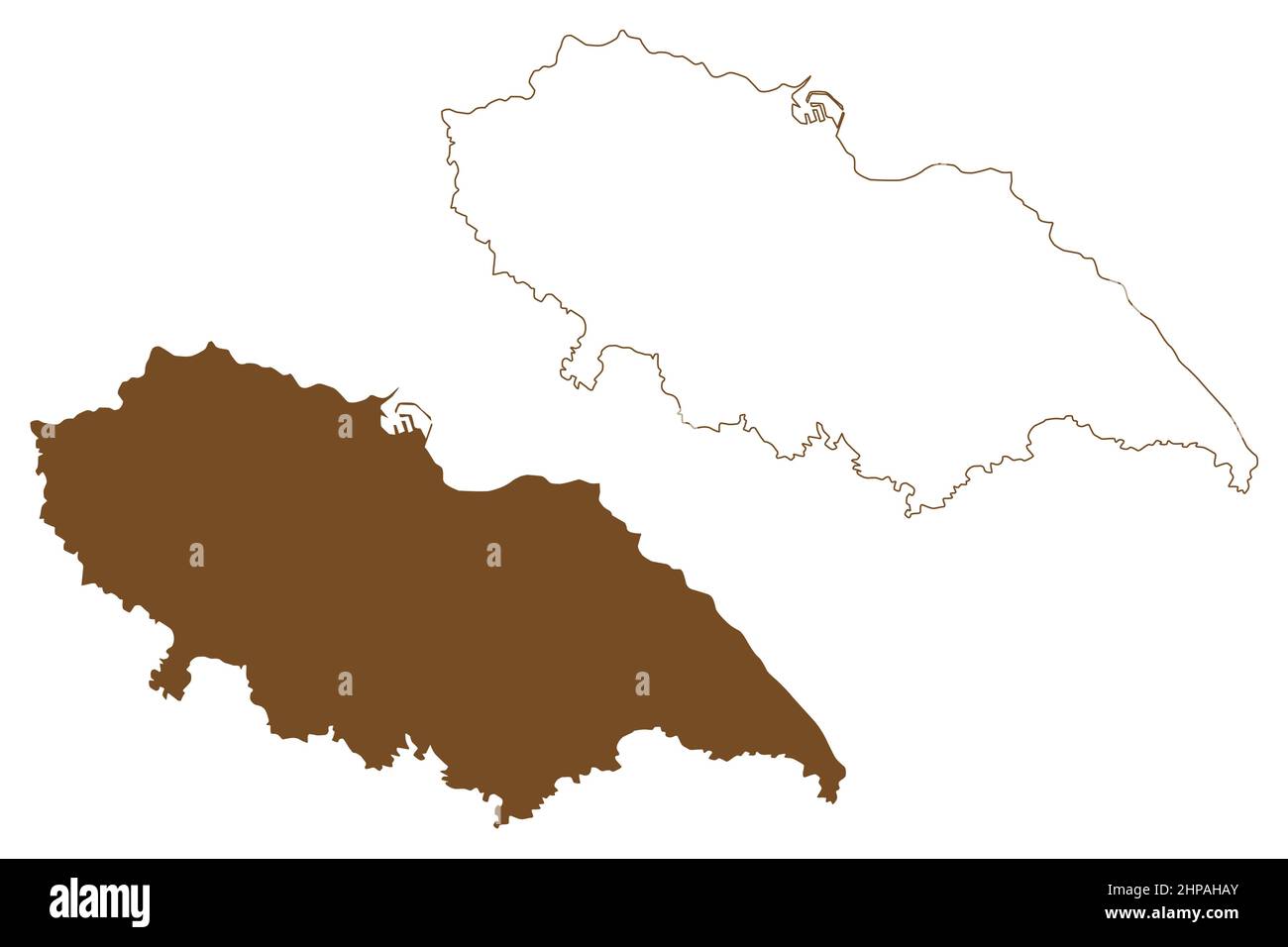 Carte de l'île d'Yeu ou de l'île de l'Île d'Yeu (République française