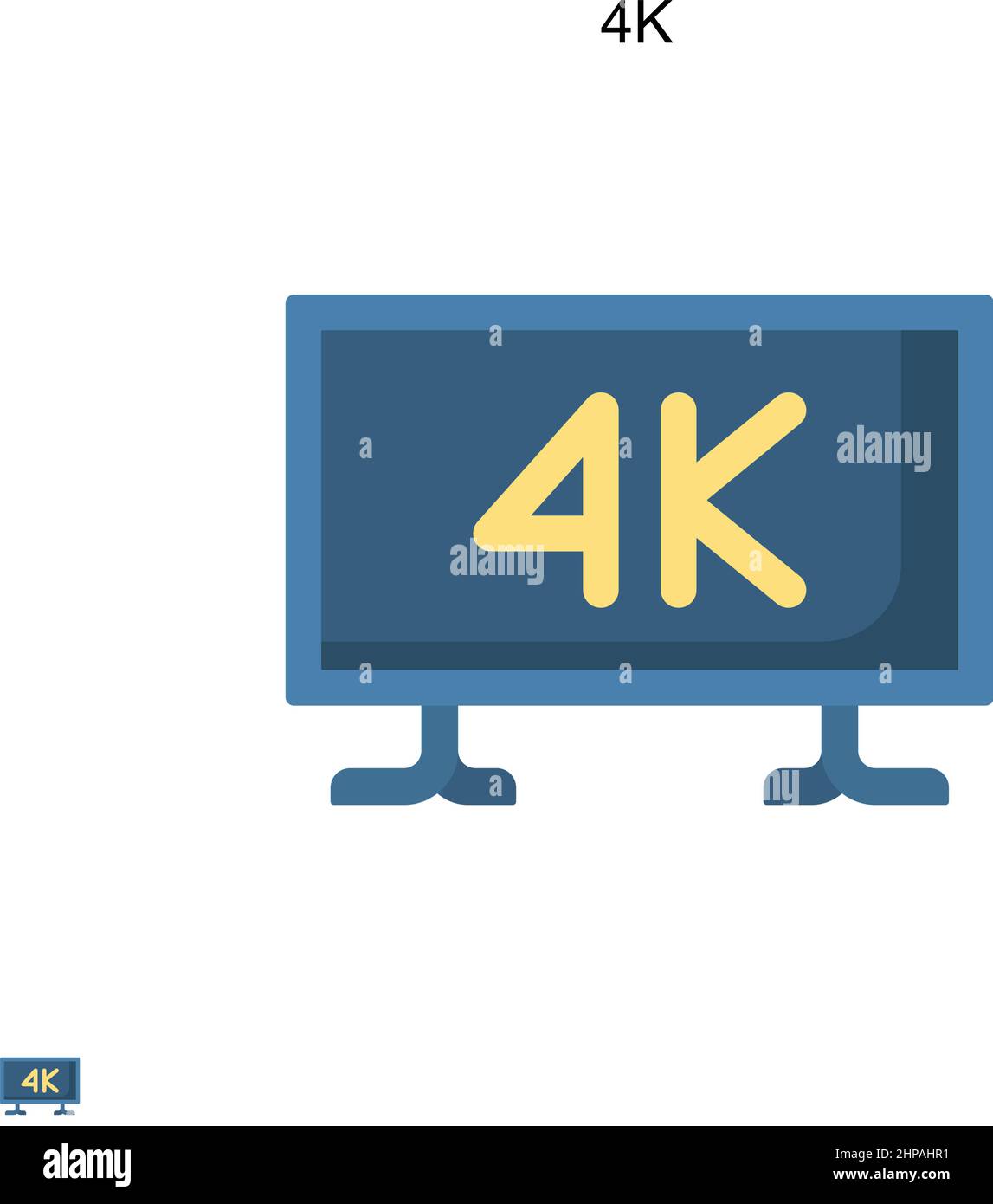 4K icône de vecteur simple.Modèle de conception de symbole d'illustration pour élément d'interface utilisateur Web mobile. Illustration de Vecteur