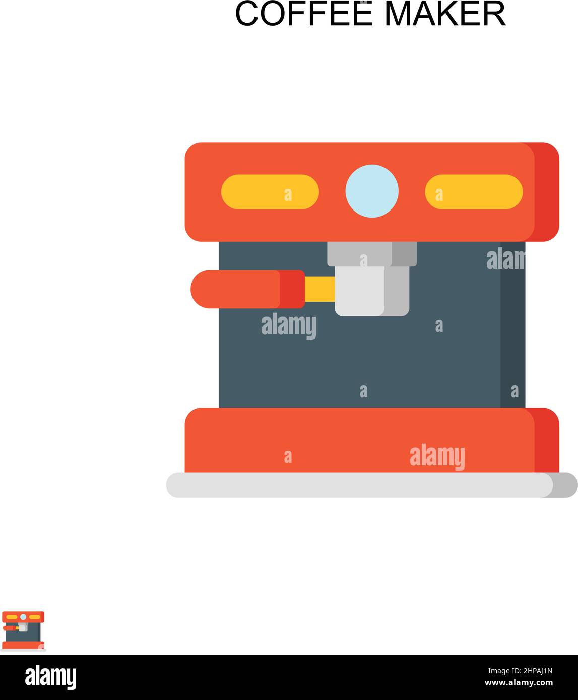 Machine à café simple icône vectorielle.Modèle de conception de symbole d'illustration pour élément d'interface utilisateur Web mobile. Illustration de Vecteur