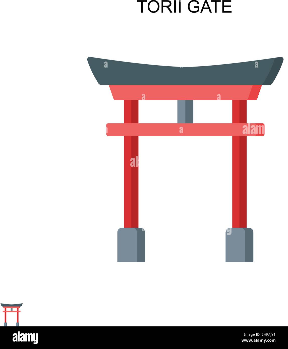 Icône de vecteur simple de porte torii.Modèle de conception de symbole d'illustration pour élément d'interface utilisateur Web mobile. Illustration de Vecteur