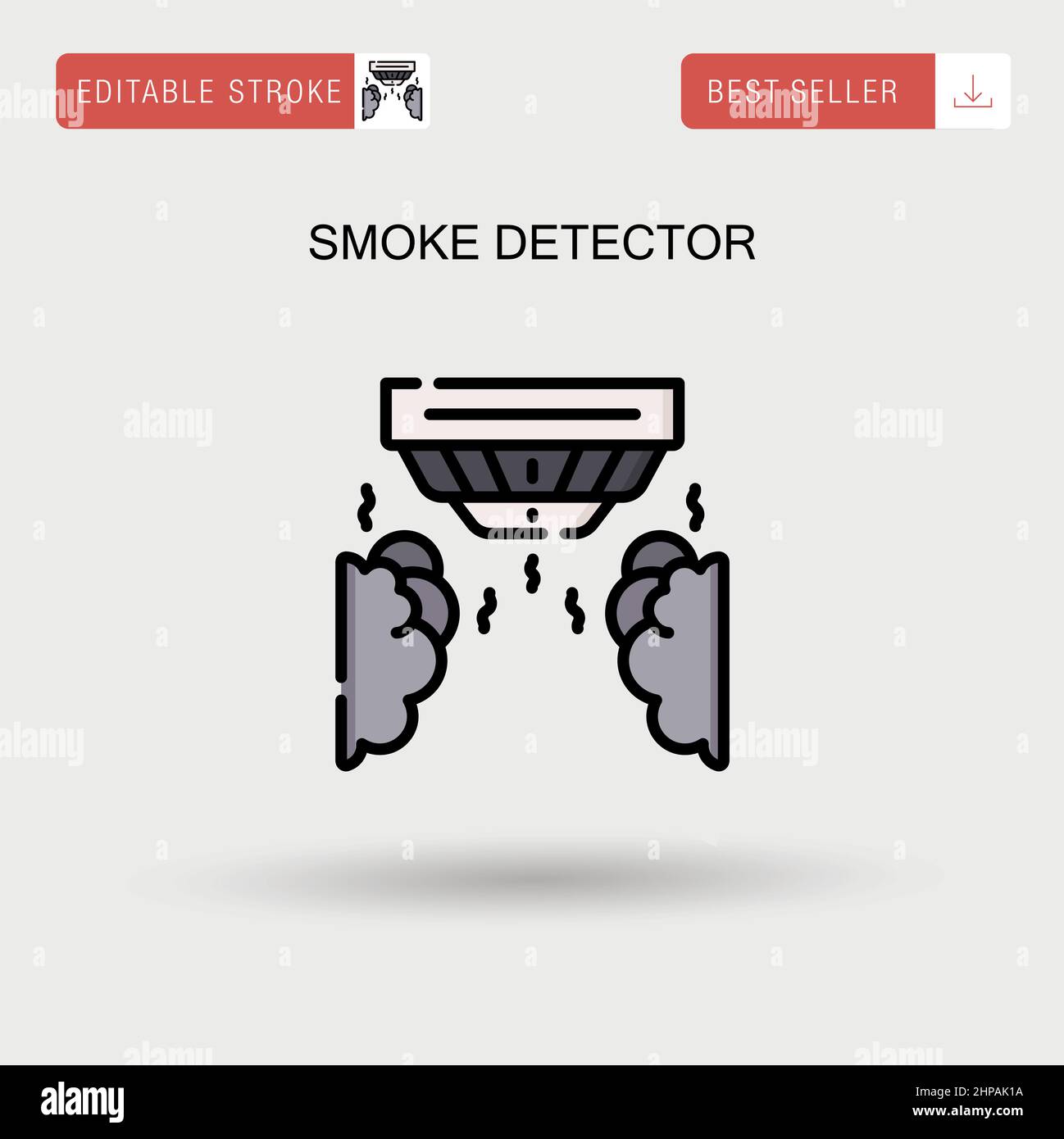 Icône de vecteur simple du détecteur de fumée. Illustration de Vecteur