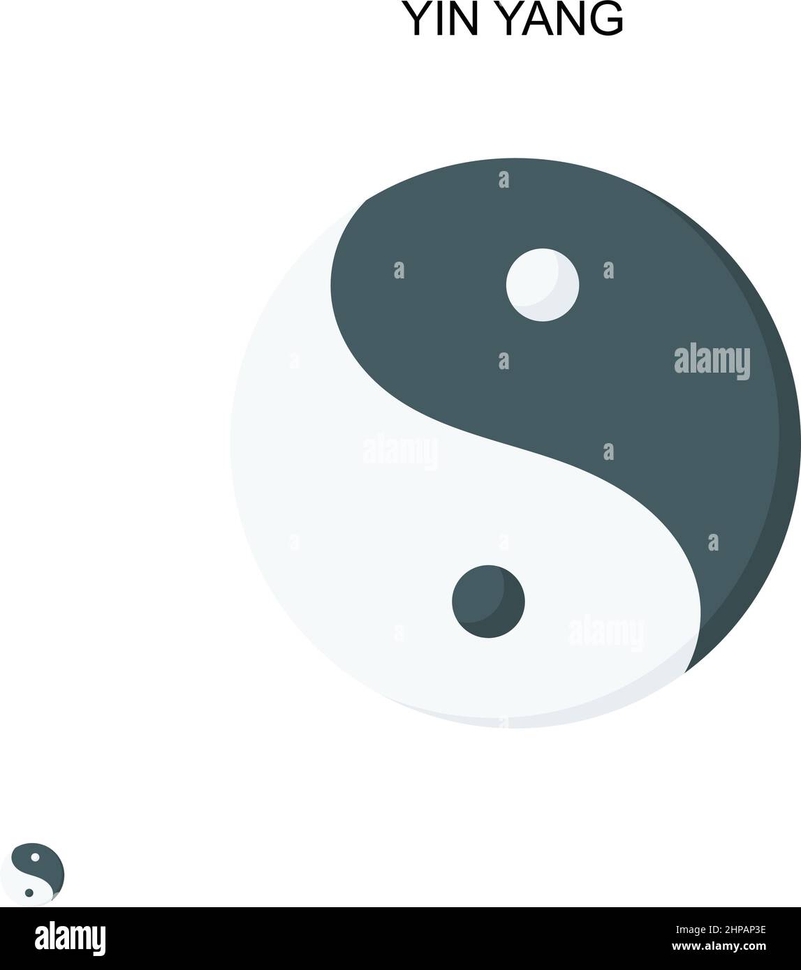 Yin yang icône de vecteur simple.Modèle de conception de symbole d'illustration pour élément d'interface utilisateur Web mobile. Illustration de Vecteur