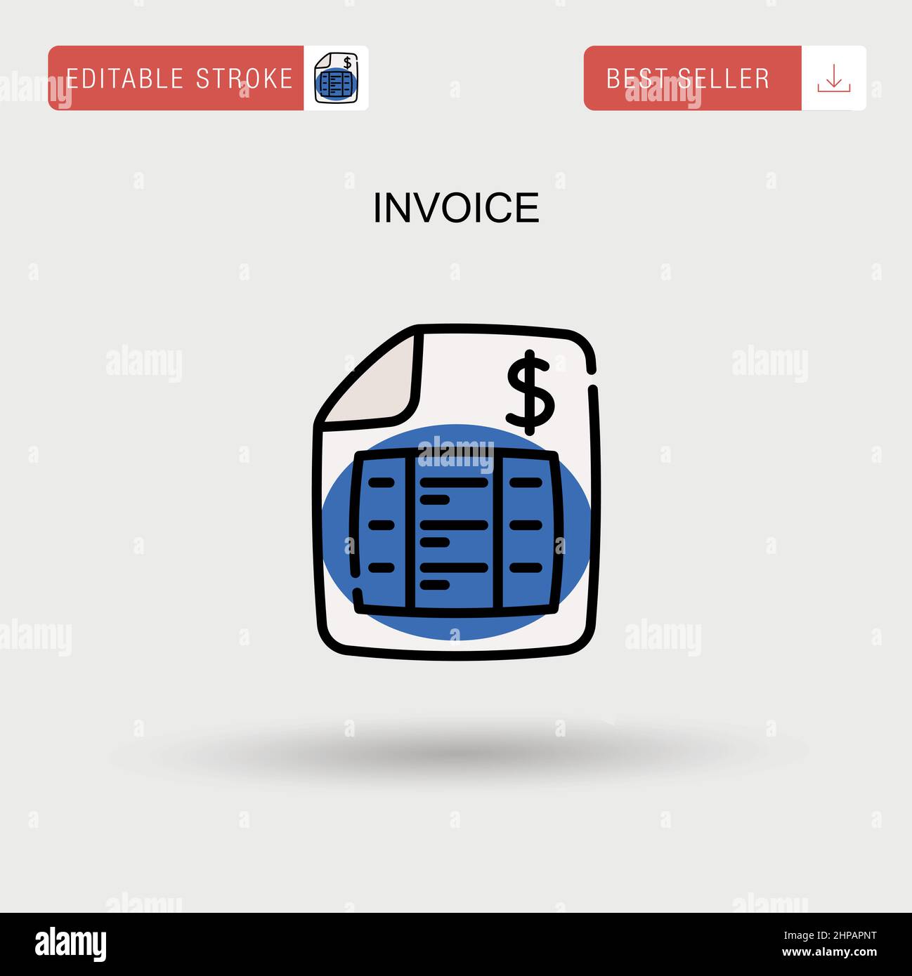 Icône de scénario simple de facture. Illustration de Vecteur