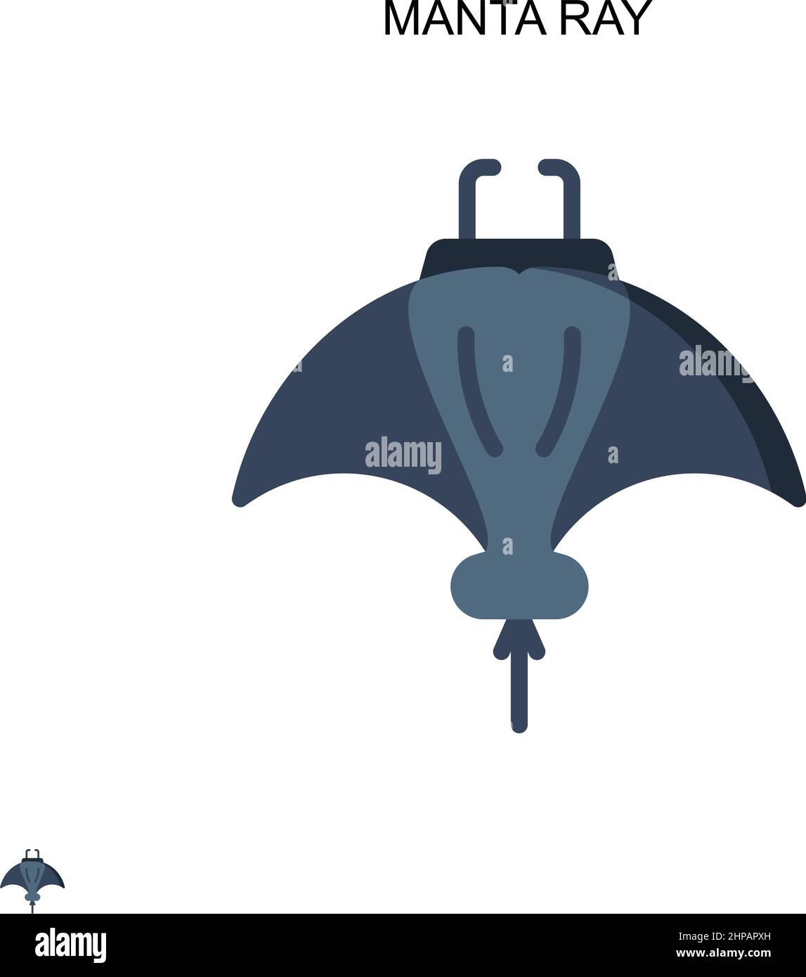 Icône de vecteur simple Manta ray.Modèle de conception de symbole d'illustration pour élément d'interface utilisateur Web mobile. Illustration de Vecteur