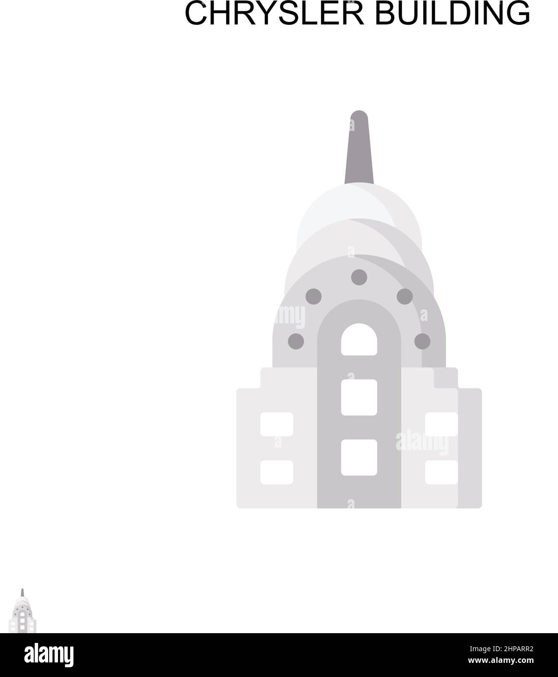 Chrysler Building simple Vector Icon. Modèle de conception de symbole d'illustration pour élément d'interface utilisateur Web mobile. Illustration de Vecteur