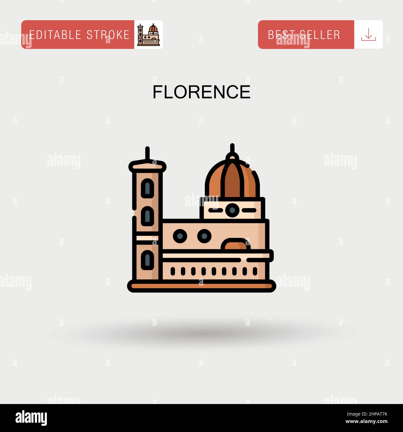 Icône de vecteur simple Florence. Illustration de Vecteur