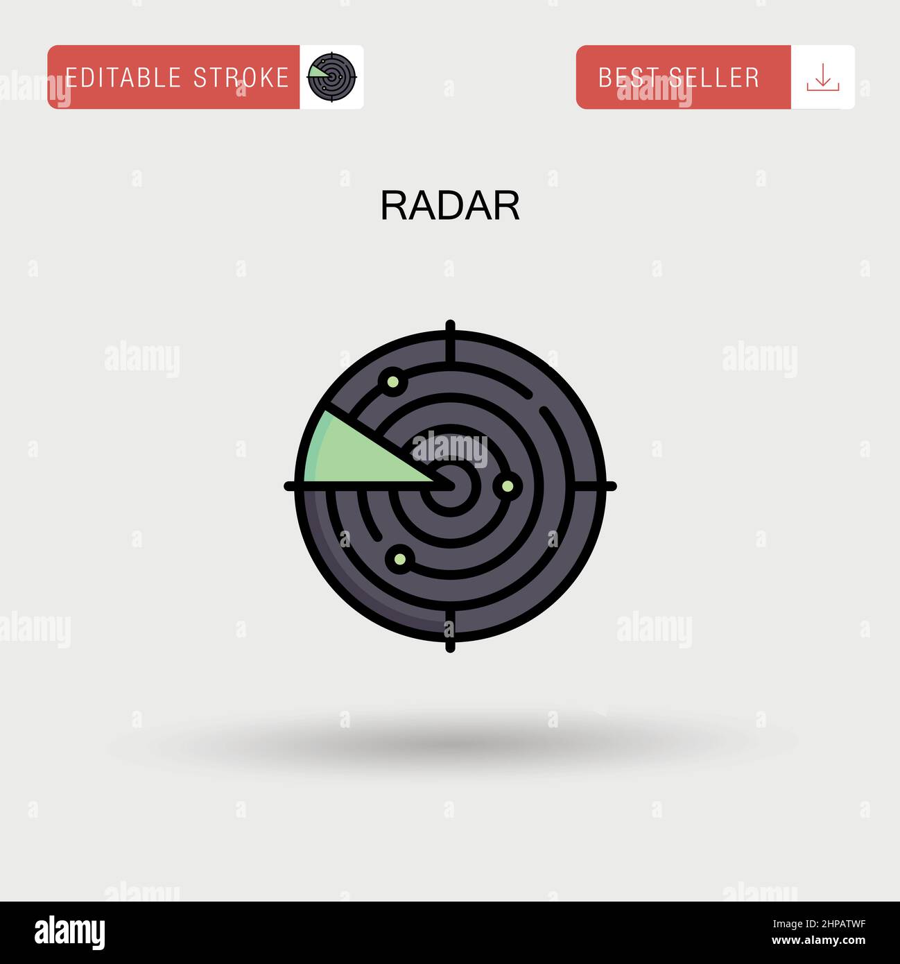 Icône de vecteur simple radar. Illustration de Vecteur