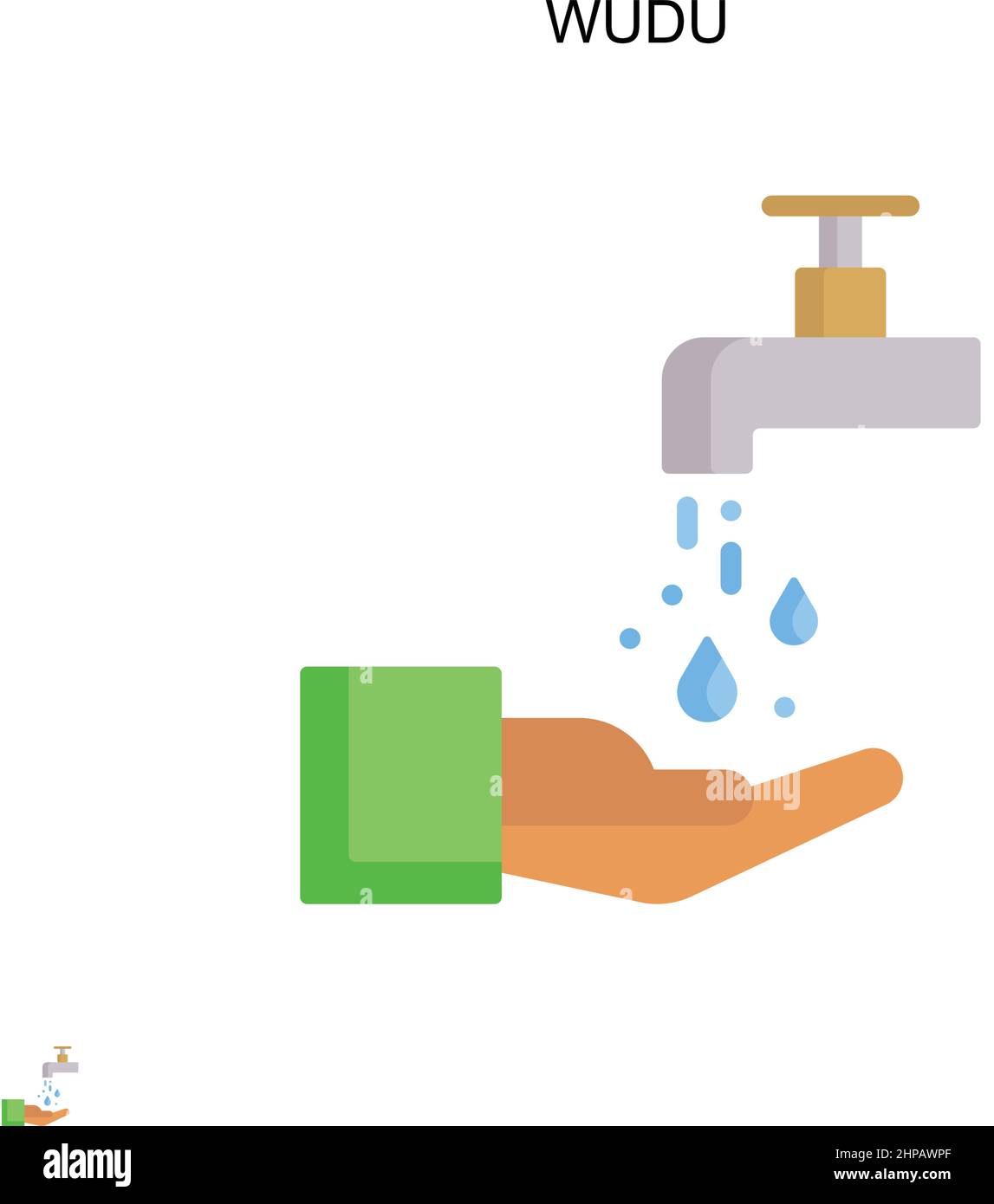 Icône de vecteur simple Wudu. Modèle de conception de symbole d'illustration pour élément d'interface utilisateur Web mobile. Illustration de Vecteur