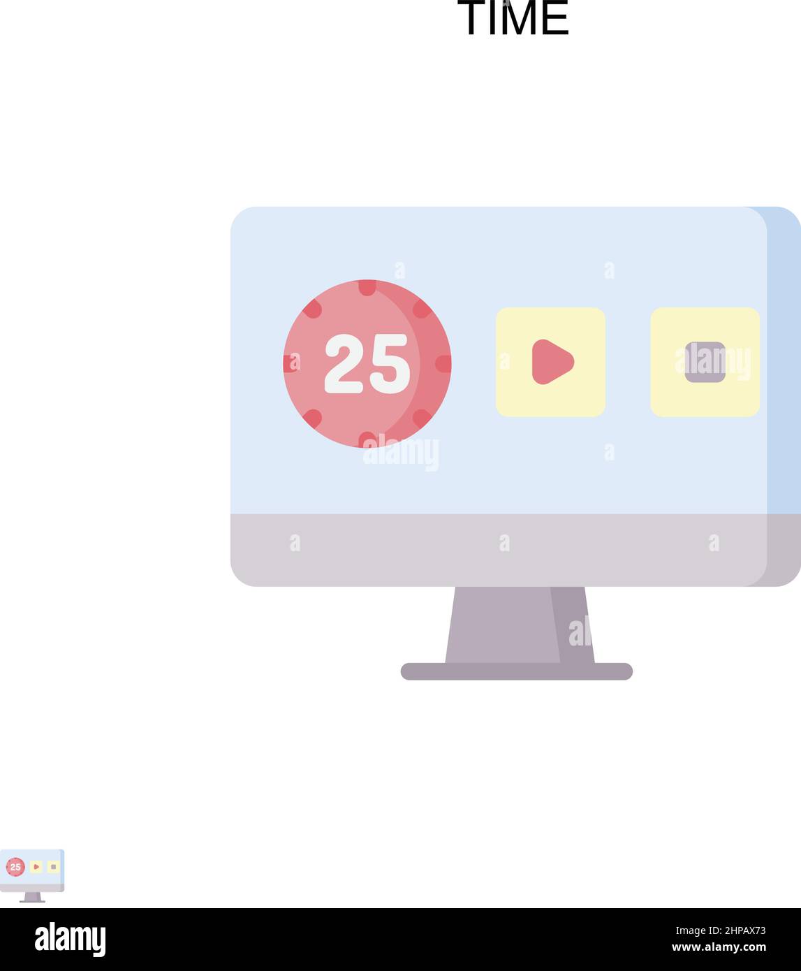 Icône vecteur simple temps.Modèle de conception de symbole d'illustration pour élément d'interface utilisateur Web mobile. Illustration de Vecteur