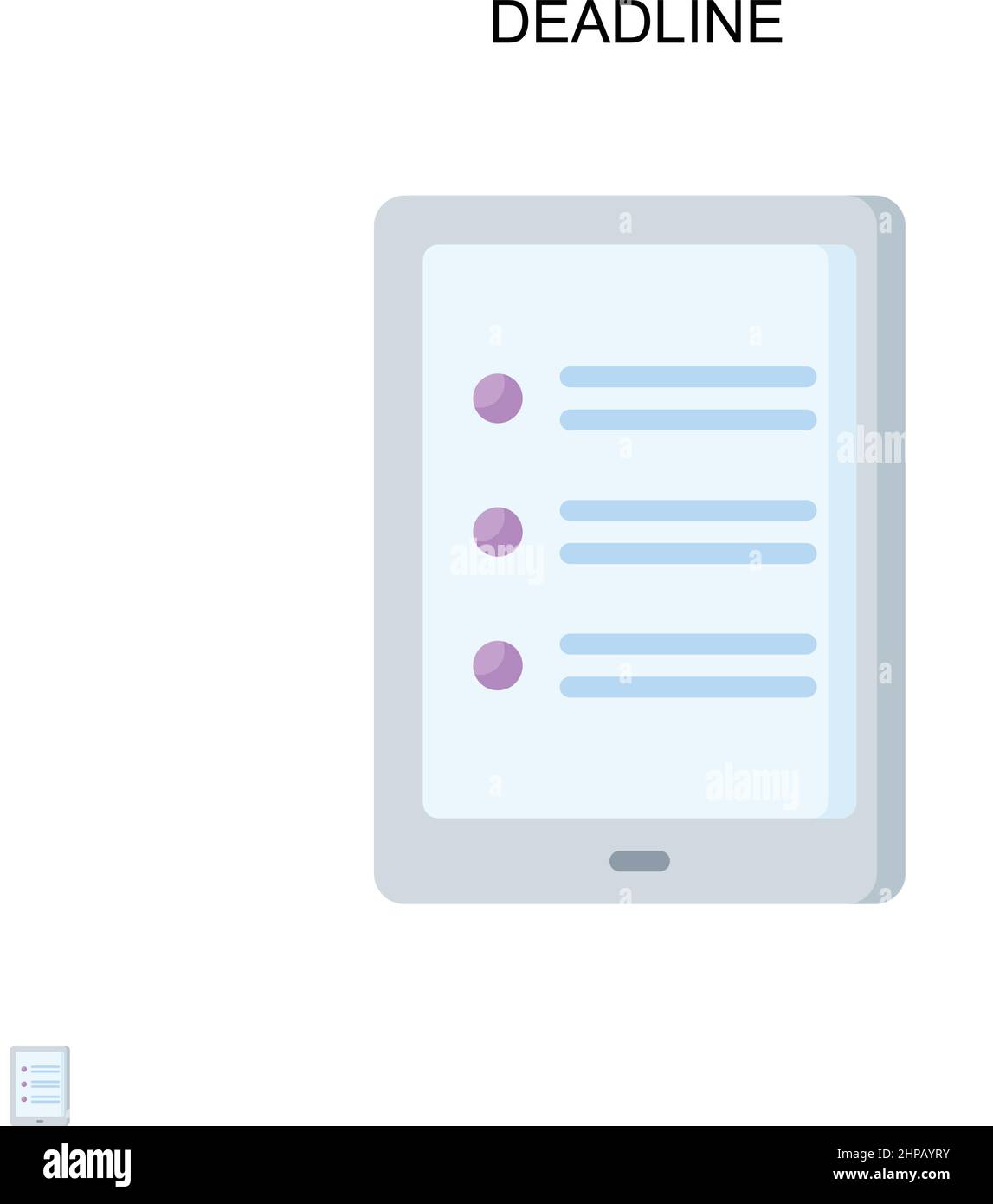 Icône de vecteur simple d'échéance.Modèle de conception de symbole d'illustration pour élément d'interface utilisateur Web mobile. Illustration de Vecteur