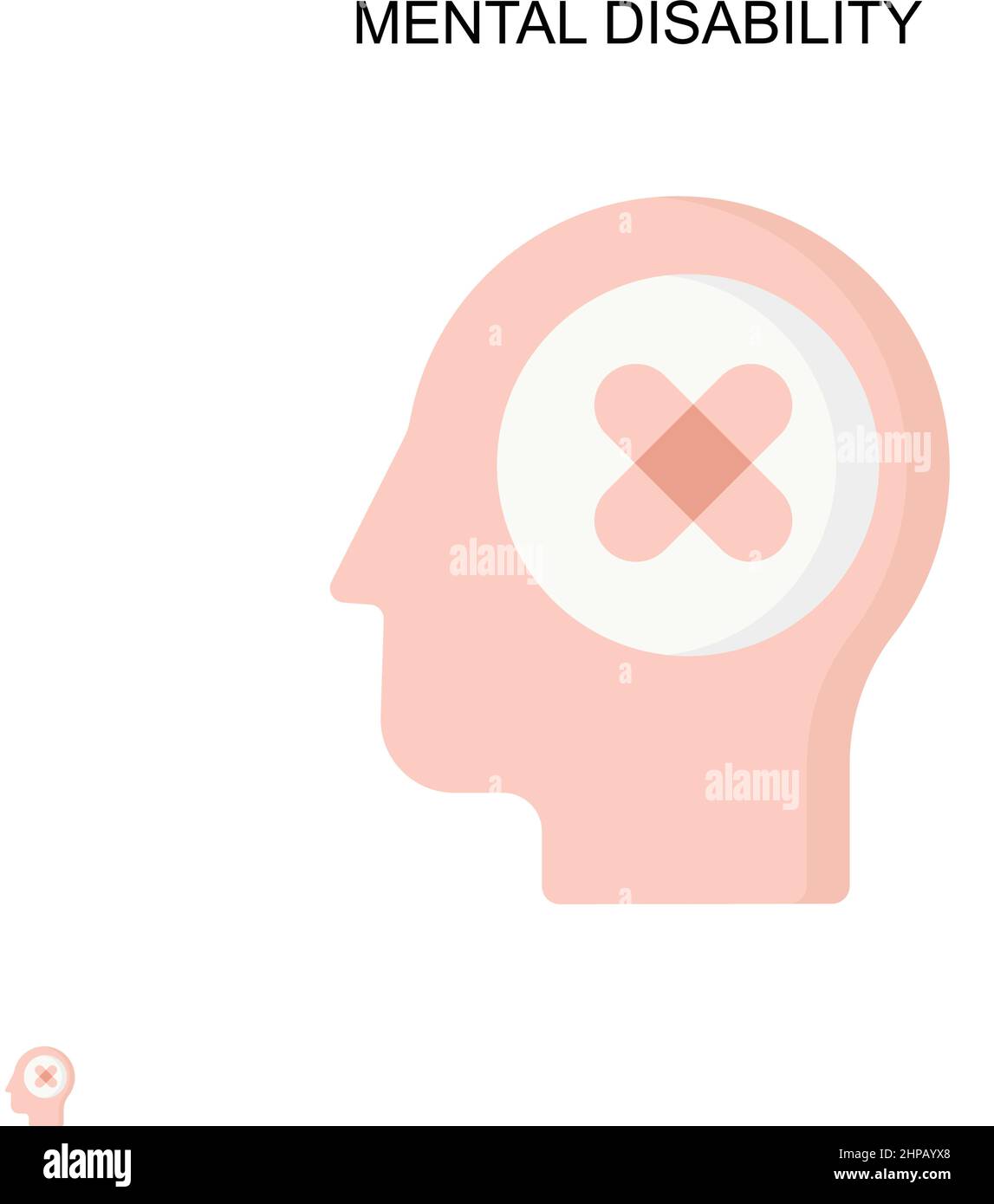 Handicap mental icône de vecteur simple. Modèle de conception de symbole d'illustration pour élément d'interface utilisateur Web mobile. Illustration de Vecteur