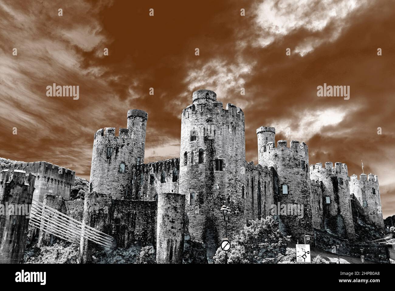 Château de Conwy, au nord du Pays de Galles, Royaume-Uni Banque D'Images