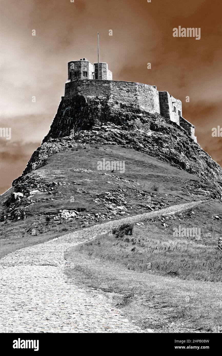 Château de Lindisfarne, Northumberland, Angleterre Banque D'Images