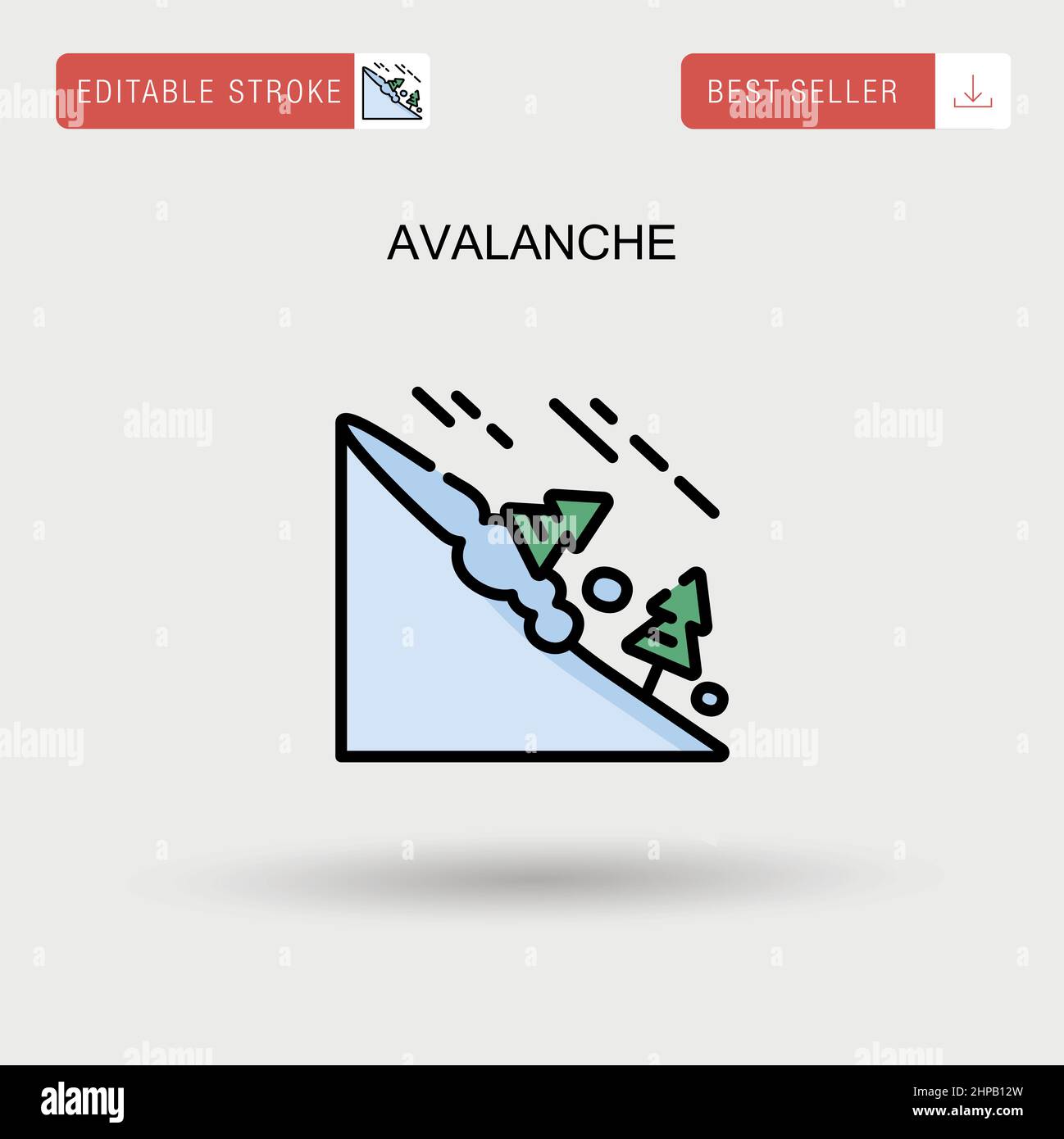 Icône de vecteur simple d'avalanche. Illustration de Vecteur