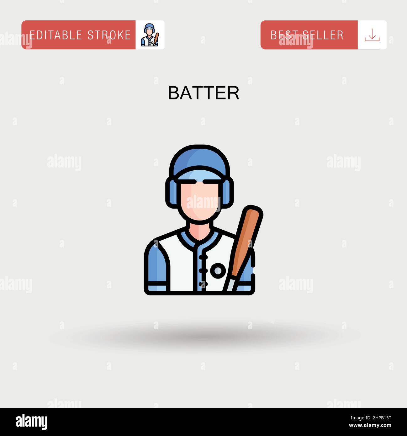 Icône de vecteur simple batter. Illustration de Vecteur