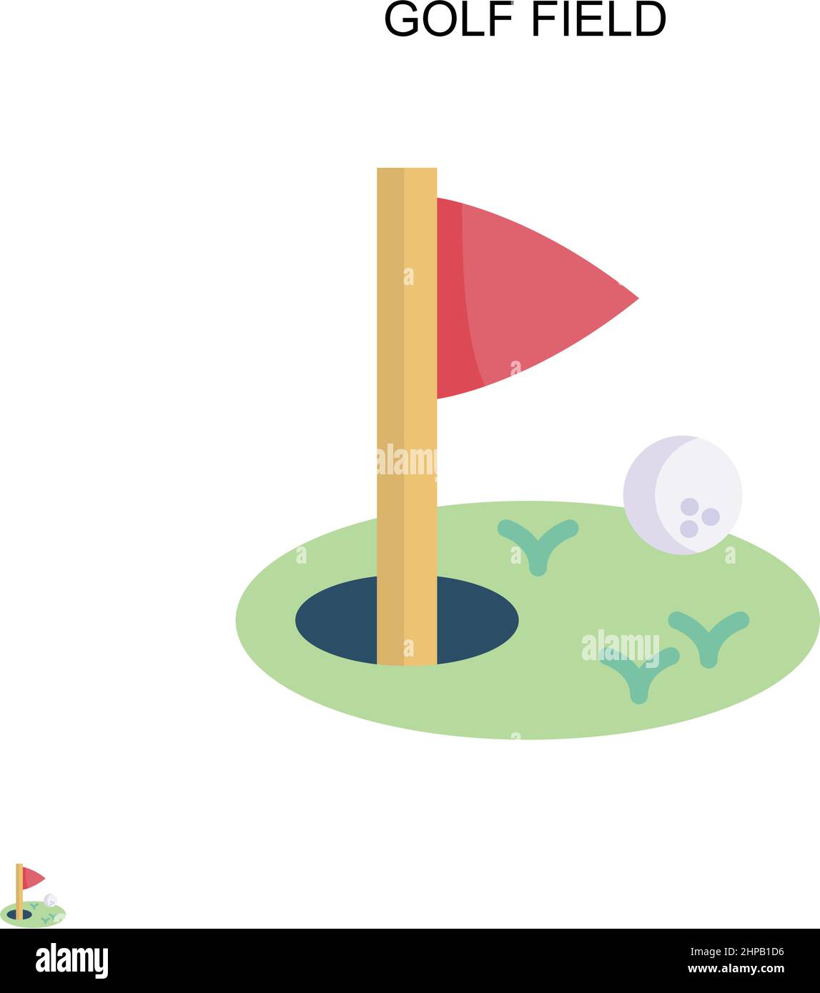 Icône de vecteur simple de terrain de golf. Modèle de conception de symbole d'illustration pour élément d'interface utilisateur Web mobile. Illustration de Vecteur
