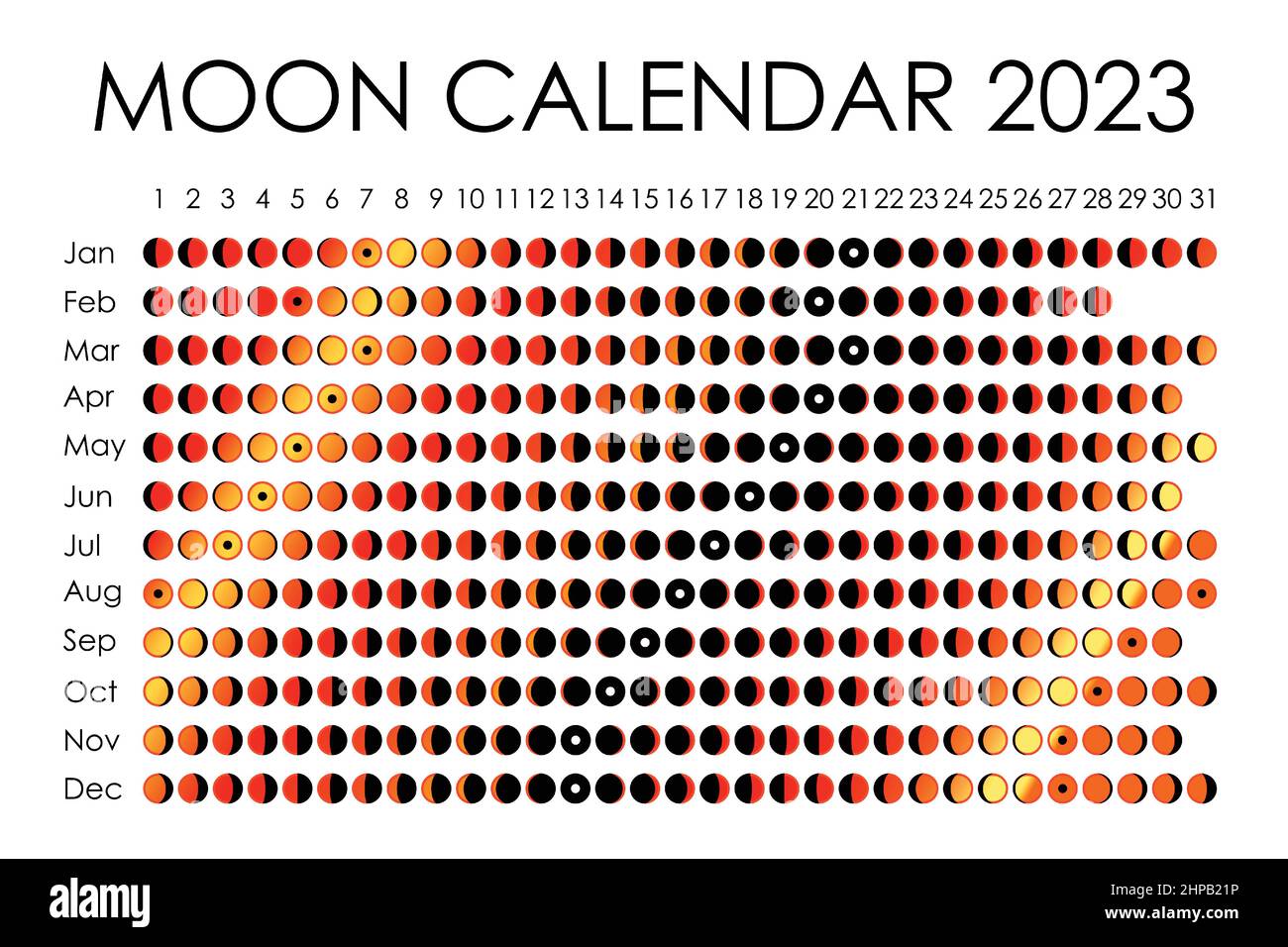 Calendrier Spirituel 2023 Calendrier Lunaire Banque D'images Détourées - Alamy