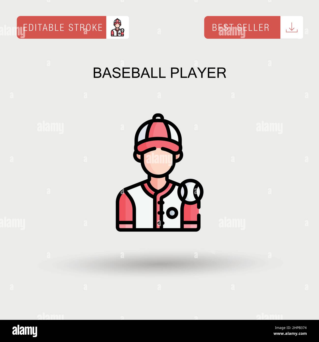 Icône vecteur simple joueur de baseball. Illustration de Vecteur