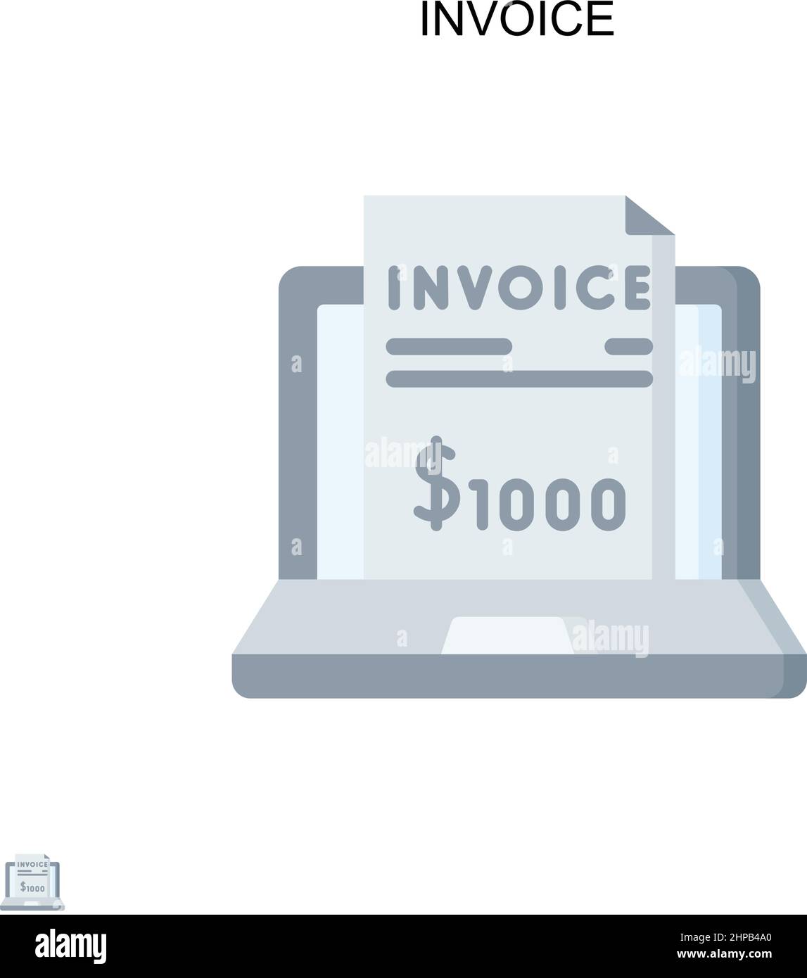 Icône de scénario simple de facture.Modèle de conception de symbole d'illustration pour élément d'interface utilisateur Web mobile. Illustration de Vecteur