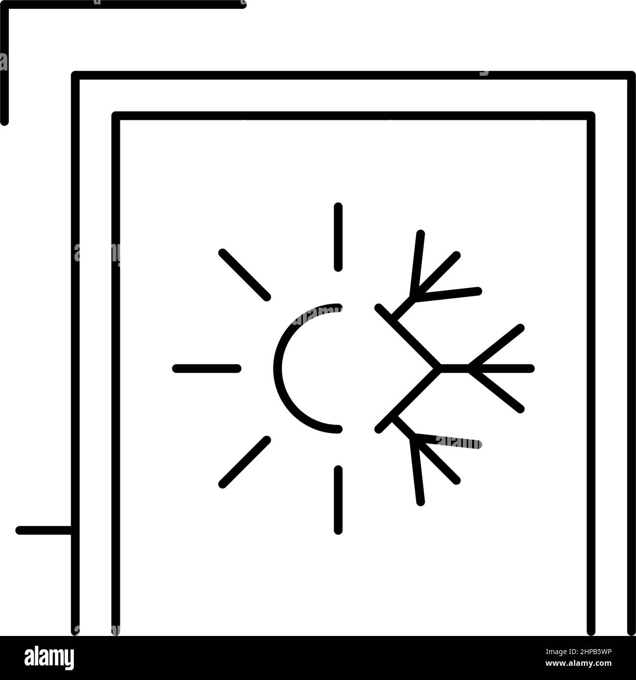 illustration vectorielle de la ligne d'isolation été et hiver Illustration de Vecteur