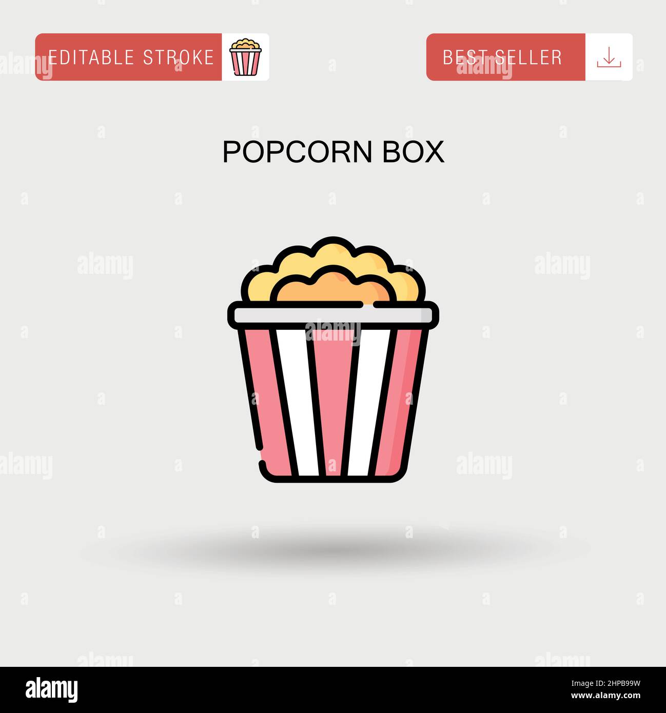 Icône de vecteur simple de boîte de pop-corn. Illustration de Vecteur